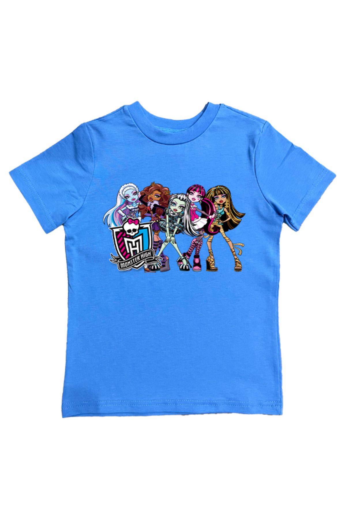 MONSTER HIGH baskılı pamuklu penye kumaş yazlık çocuk tişört