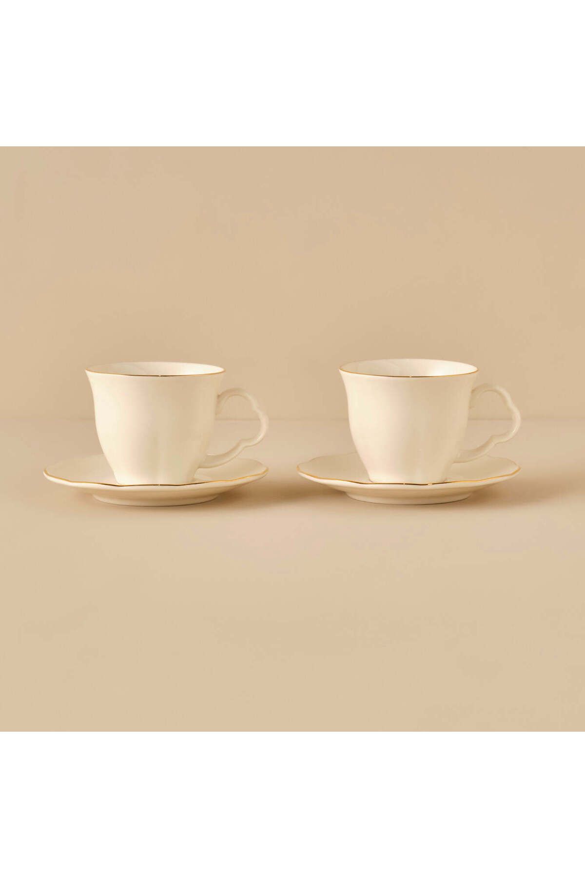 Bella Maison Clover Porselen 2'li Çay Fincanı Seti Gold  (280 cc)