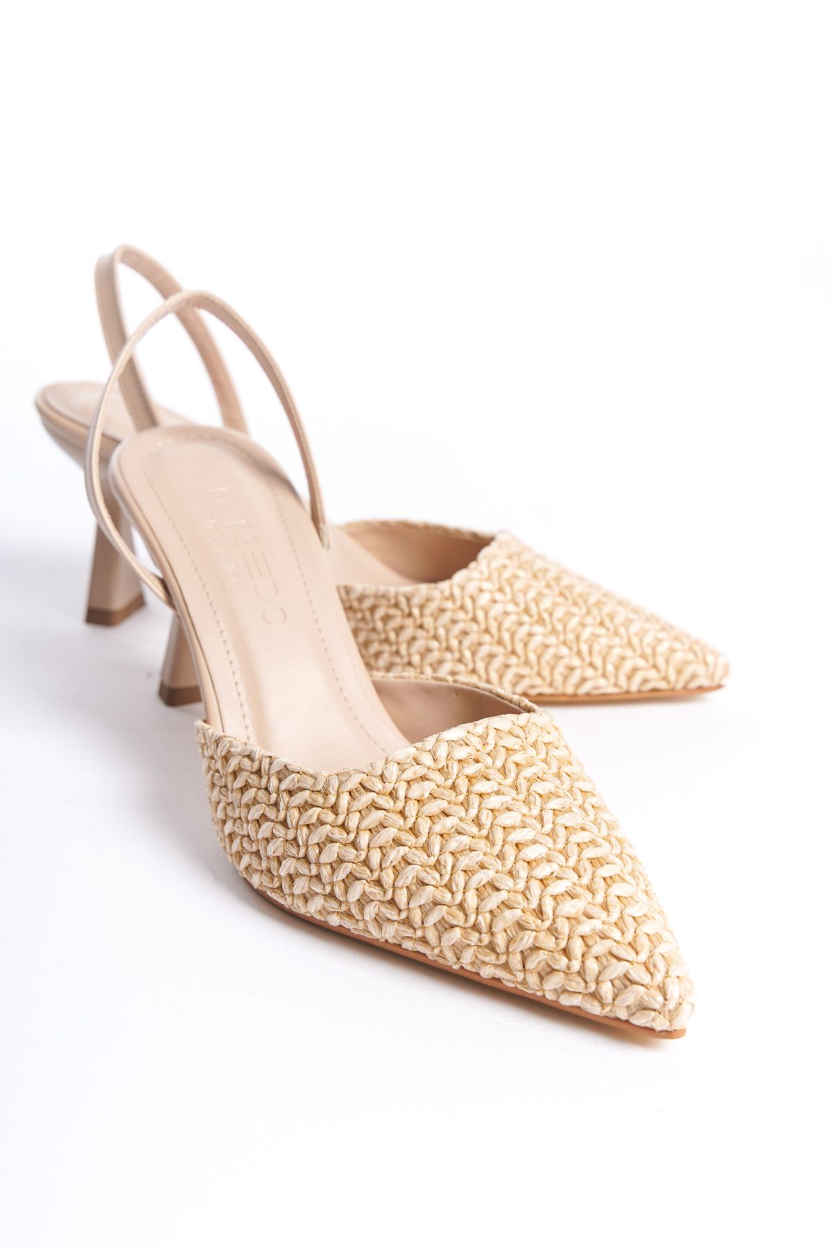 MARSEDO Femme Kadın Sivri Burun Topuklu Arkası Açık Günlük Stiletto Ayakkabı