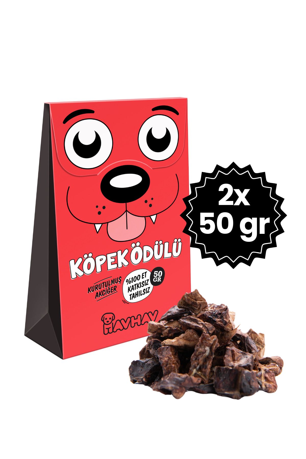 Havhav 2 Adet Köpek Ödül Maması 2x50 G %100 Doğal Kurutulmuş Sığır Akciğer Katkı Ve Koruyucu Yok