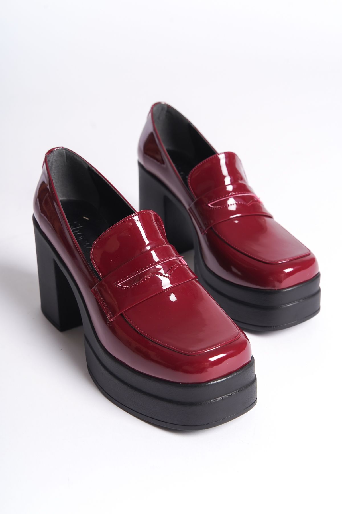 Shoesers Kadın Özel Tasarım Platform Topuklu Loafer Ayakkabı