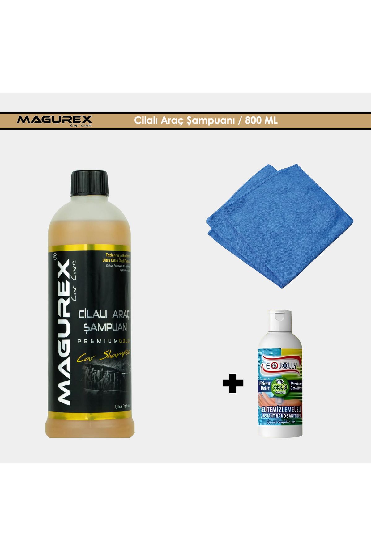 magurex Cilalı Oto Şampuanı 800Ml Premium Gold + Hediyeli