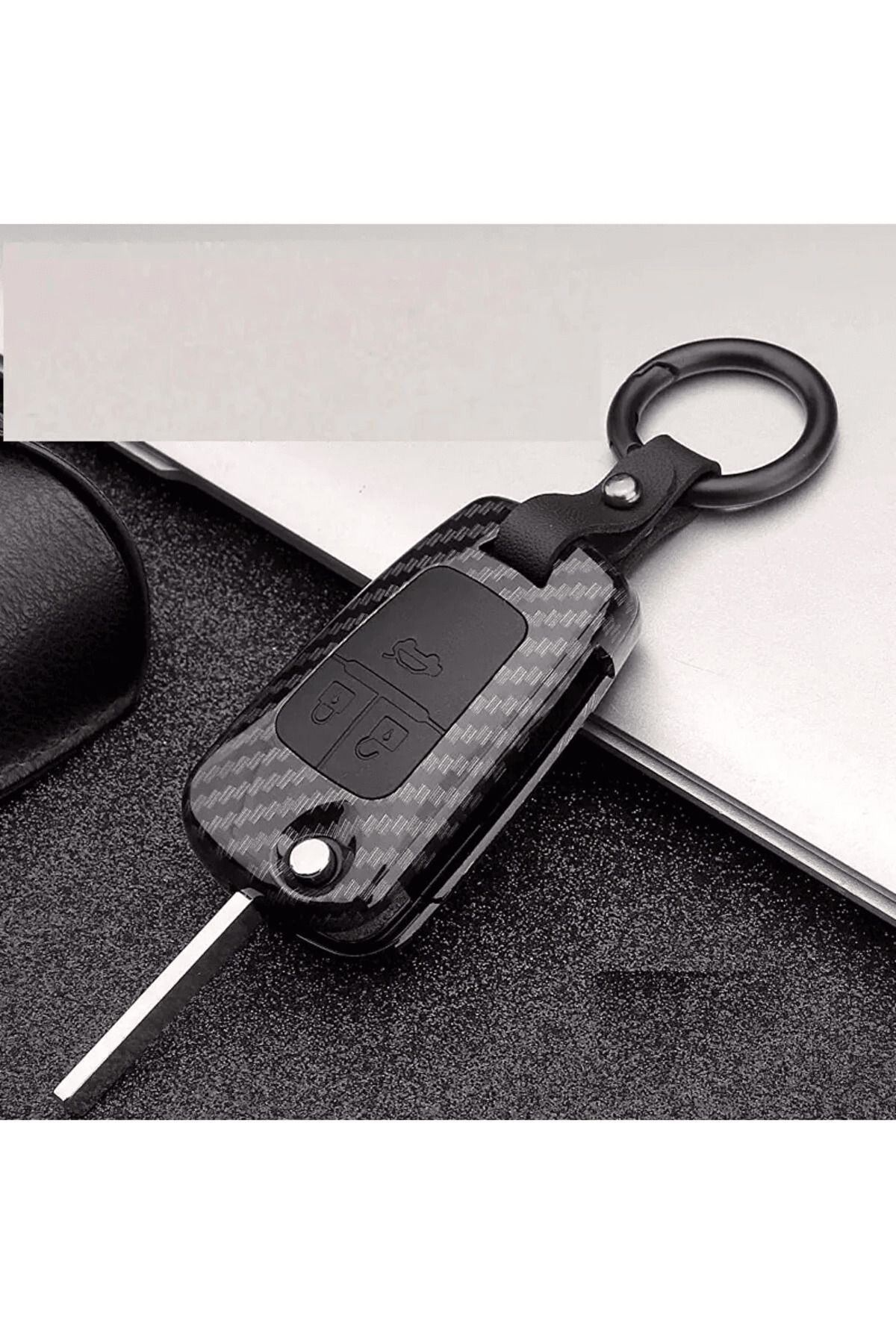 Skilit Chevrolet-opel Karbon Siyah Anahtar Kılıfı (3 Tuşlu)