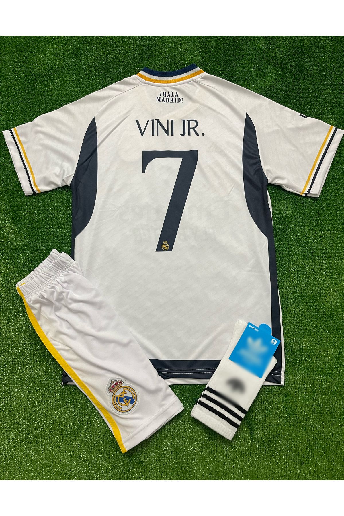 SPORTBACK Real Madrid 2023/2024 Yeni Sezon Vini Jr Çocuk Forması Şort Çorap 3'lü Set