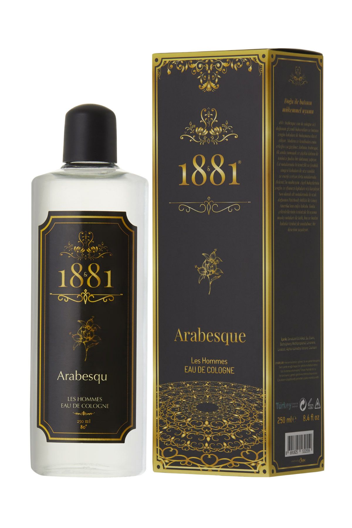 1881 Kolonya Arabesque & Les Hommes Kolonya 250 Ml Cam Şişe 80 Derece