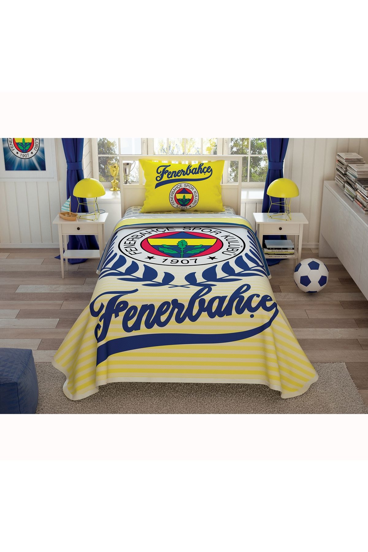 Taç Fenerbahçe Yellow Tek Kişilik Pike Takımı