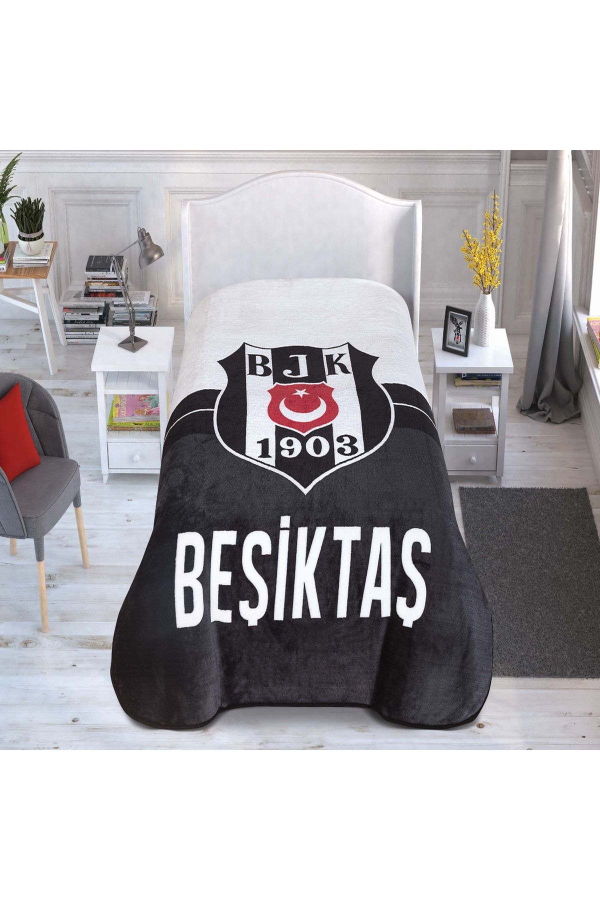 Taç Lisanslı Beşiktaş 1903 Logo Battaniye