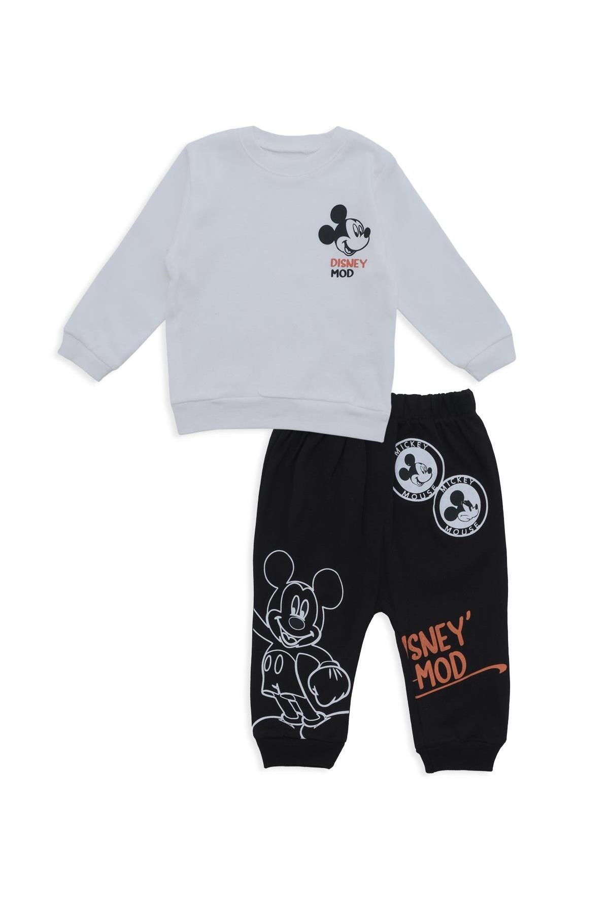 Bebelop Erkek Bebek Disney Mod Mickey Mouse Alt Üst 2'Li Eşofman Takım