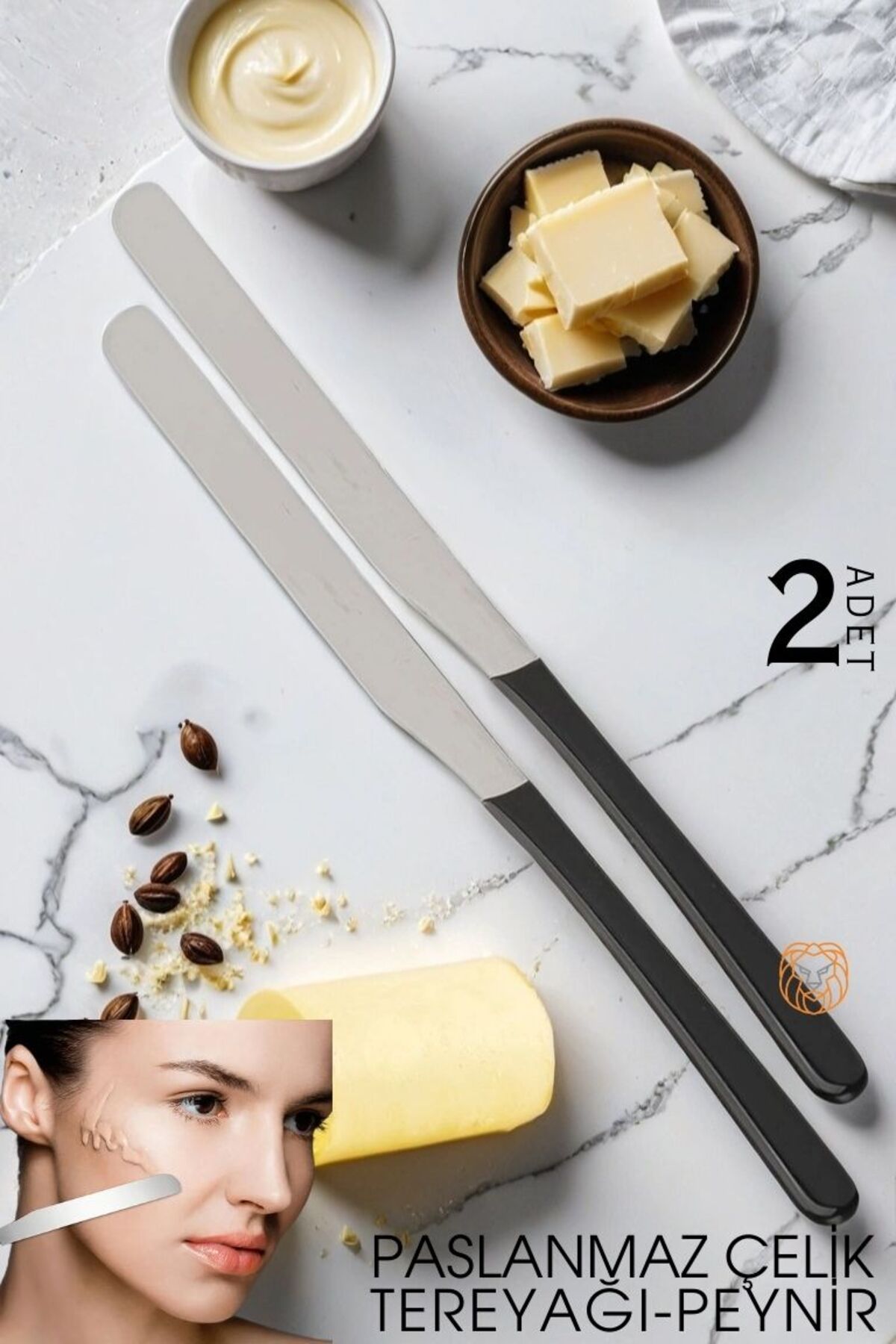 Transformacion Tereyağı Bıçağı Peynir Helva Paslanmaz Çelik 2 ADET