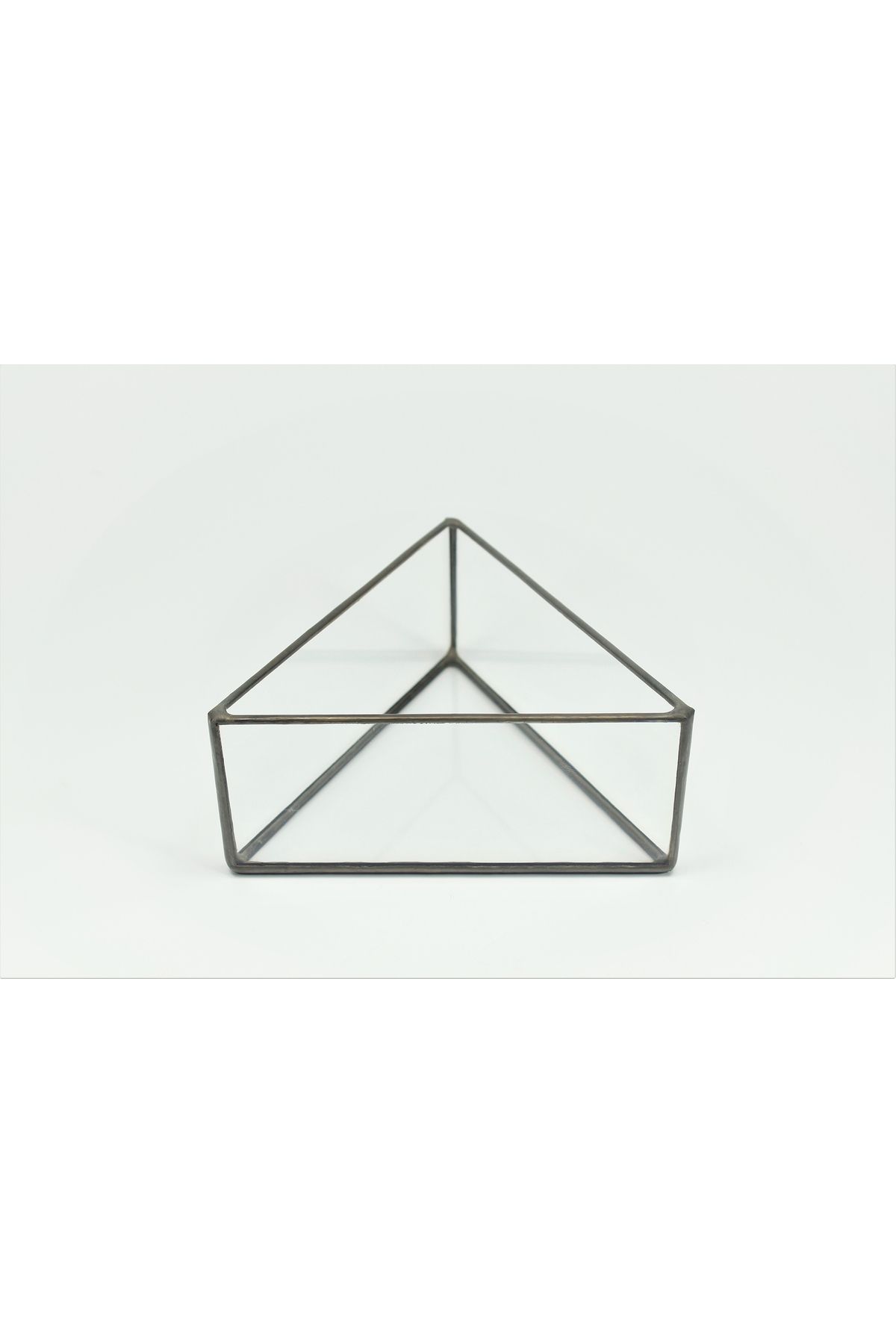 vitraryum Vitray Mini Tealight Mumluk Geometrik Cam Fanus Ev Dekorasyon