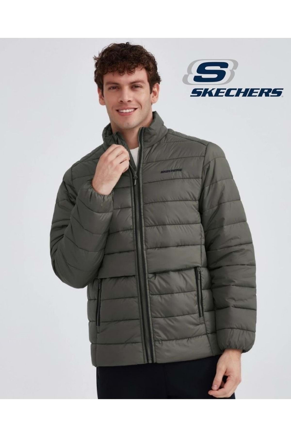 Skechers M Outerwear Padded Jacket Mont S231242 Erkek Günlük Mont Haki