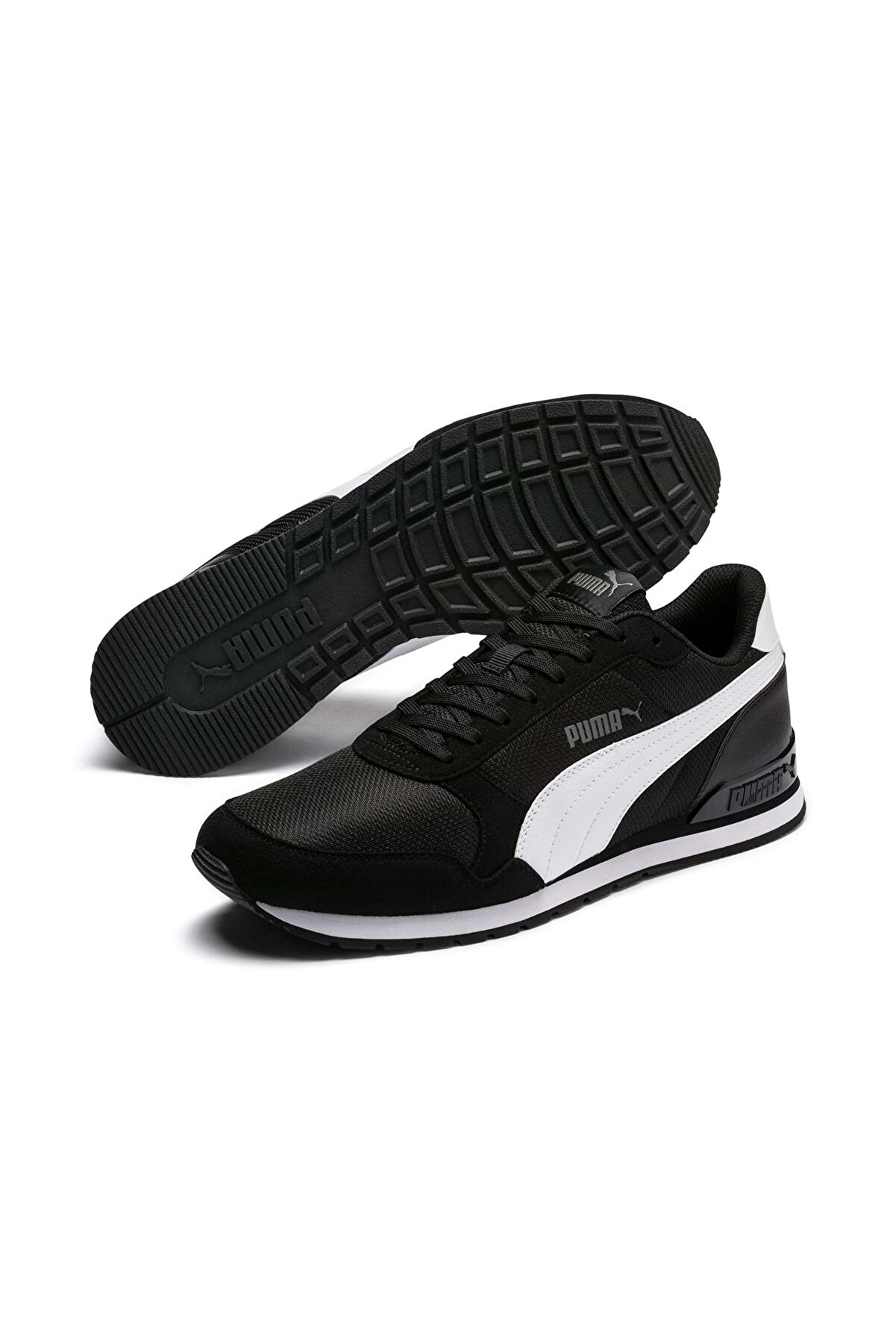 Puma St Runner V2 Mesh 367135-06 Unisex Spor Ayakkabı Siyah-beyaz
