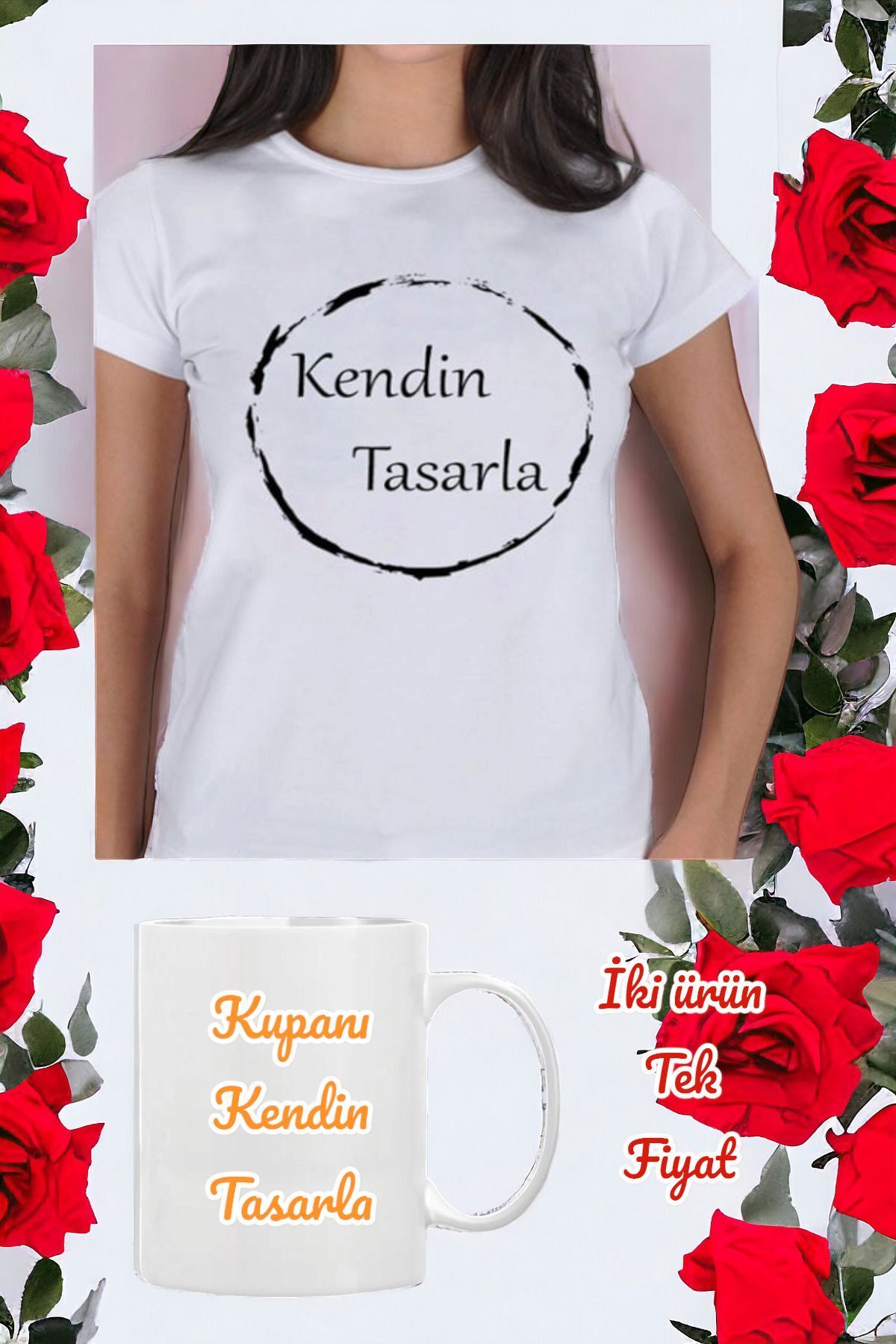 Gzl55 Kendin tasarla Tişört ve kupa bardak 2li set