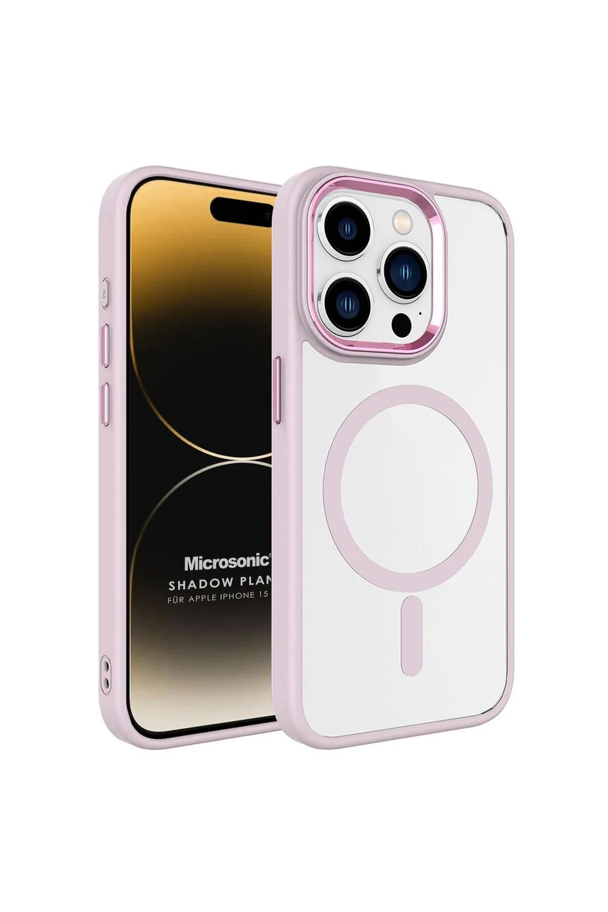 Microsonic Apple Iphone 15 Pro Max Kılıf Magsafe Shadow Planet Rose Gold