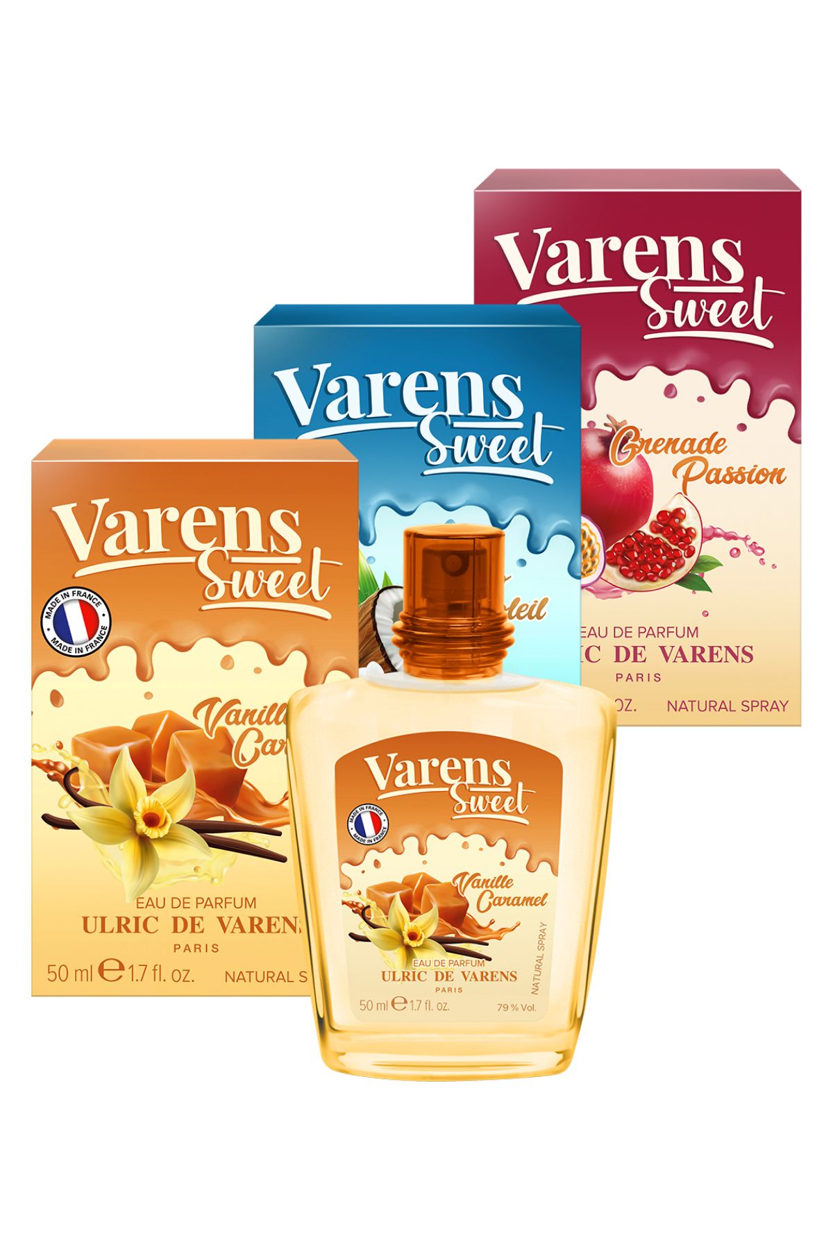 Ulric De Varens Varens Sweet Vanille Caramel, Coco Soleil, Grenade Passion 3'lü Set (3x50ml Edp ) Kadın Parfüm