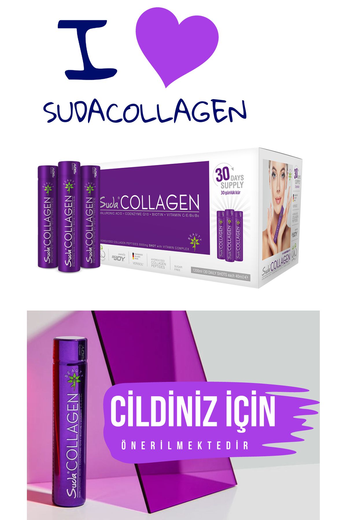 Suda Collagen Hyaluronik Asit - Koenzim Q10 - Biotin 30 Günlük Kür