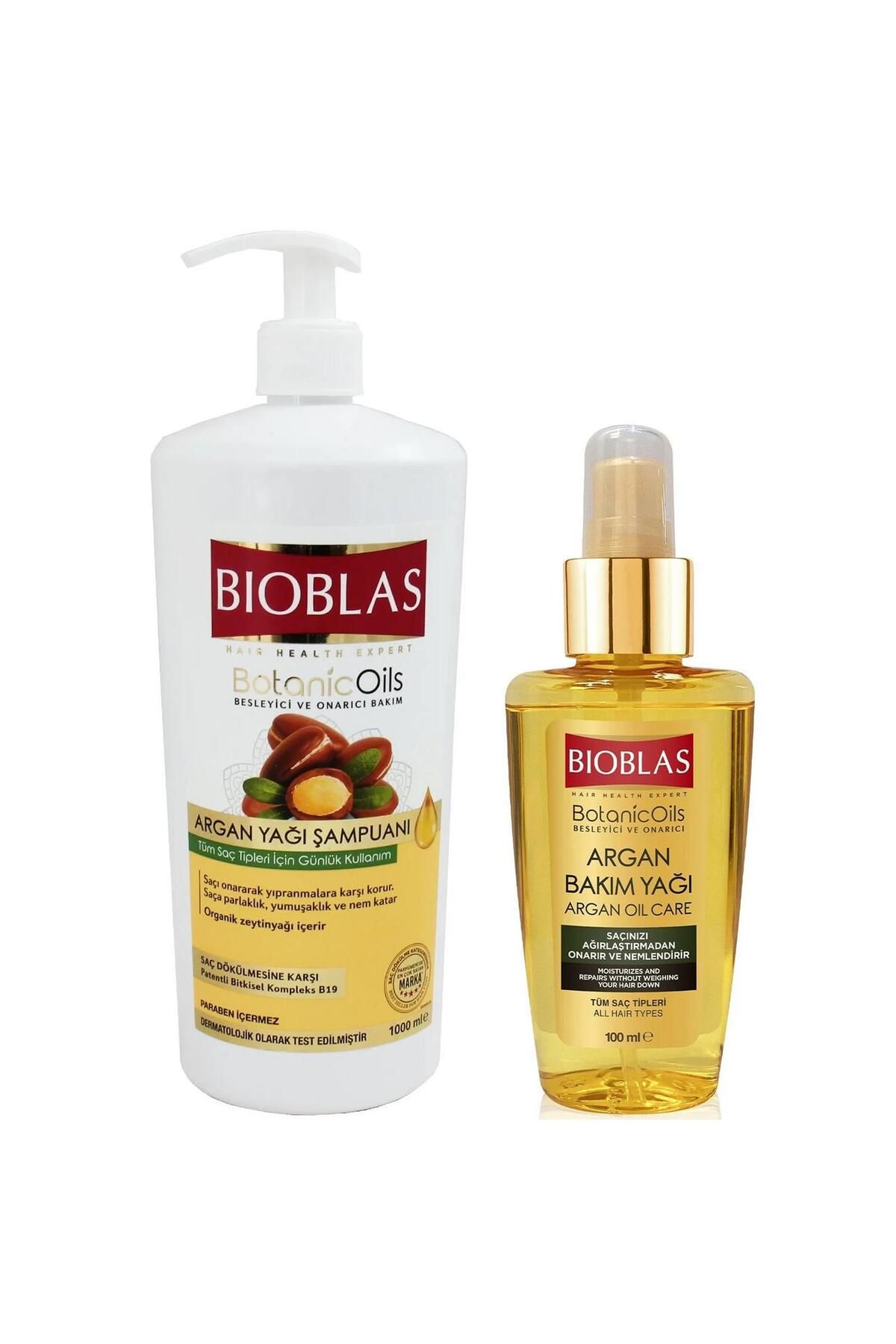 Bioblas Argan Yağı Şampuanı 1000 Ml + Argan Yağlı Saç Bakım Yağı 100 Ml
