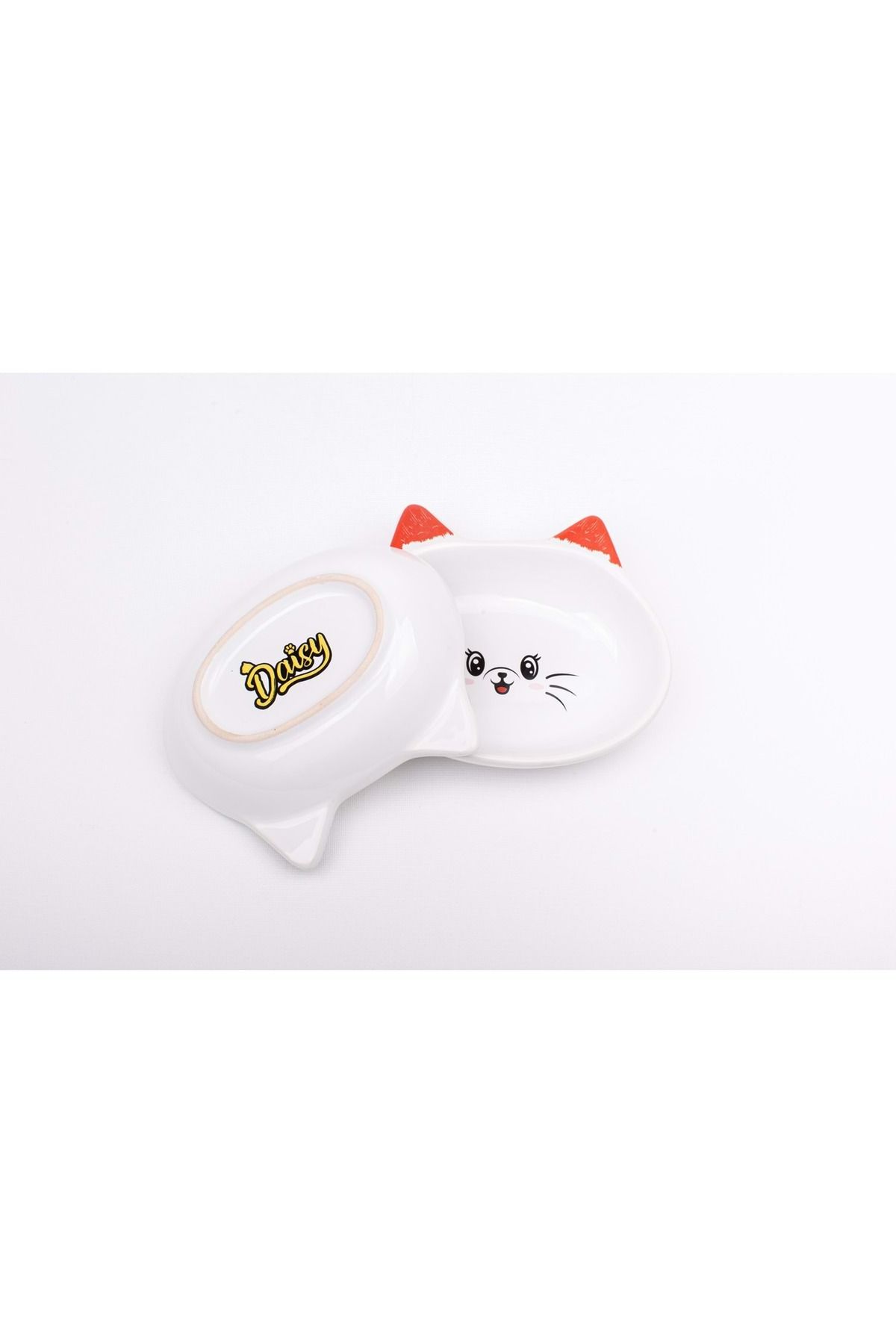 Daisy Kedi Kulaklı Porselen Mama ve Su Kabı 14*4 cm