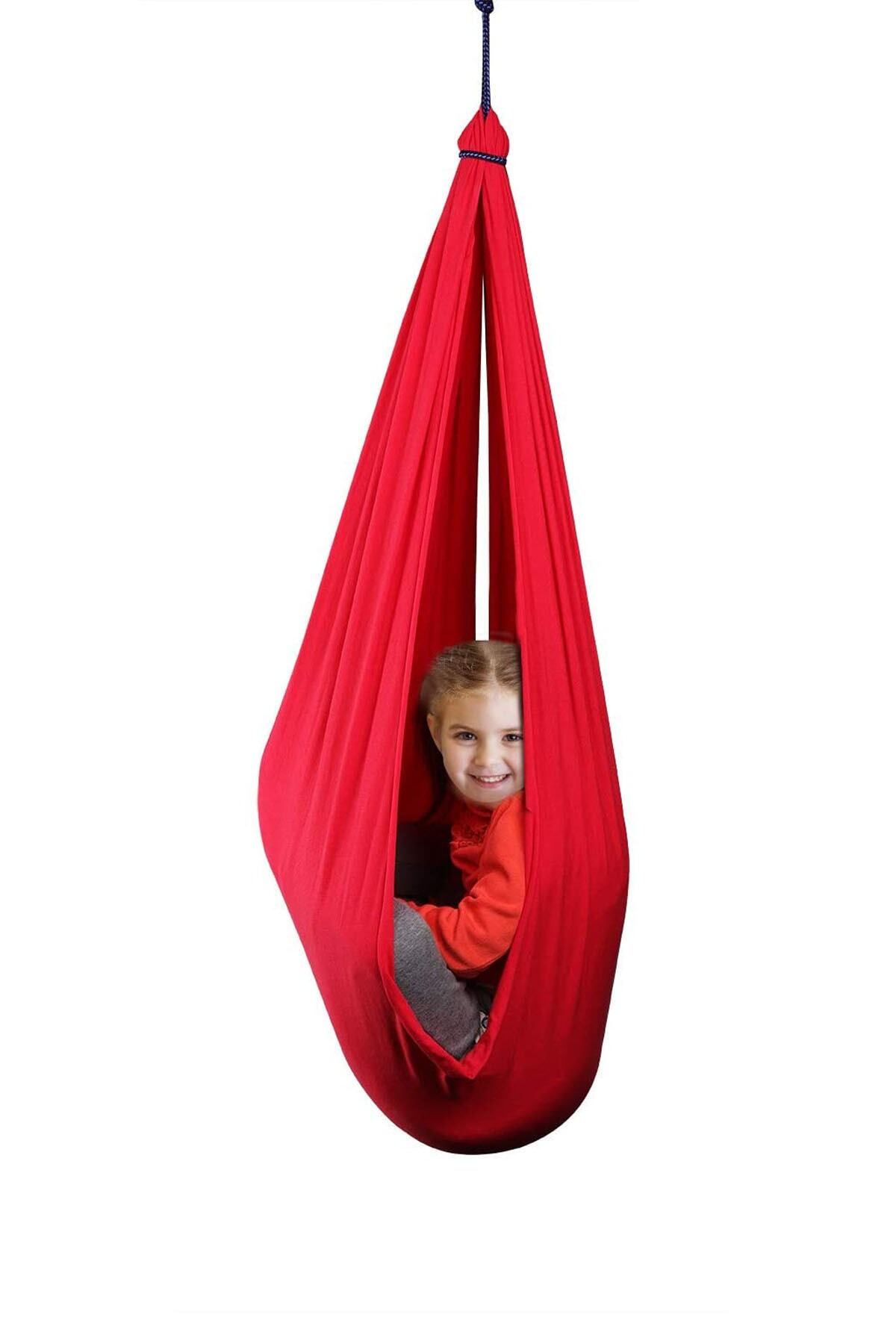 Bundera Yoga Swing Kırmızı Salıncak Duyusal Salıncak Çocuk Aktivite Gelişim Salıncağı