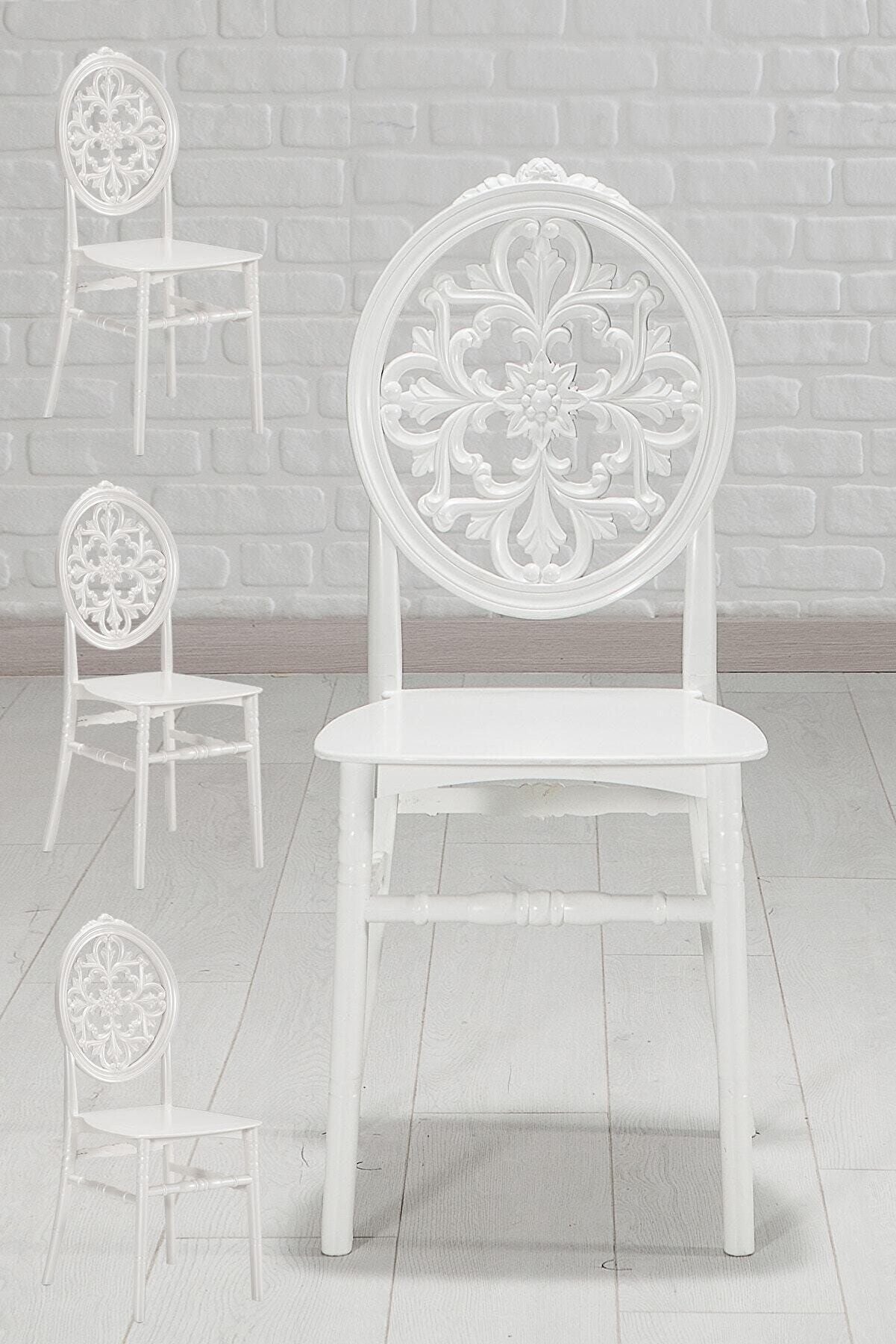 MOBETTO Venüs Mutfak Sandalyesi 4 Adet – Beyaz