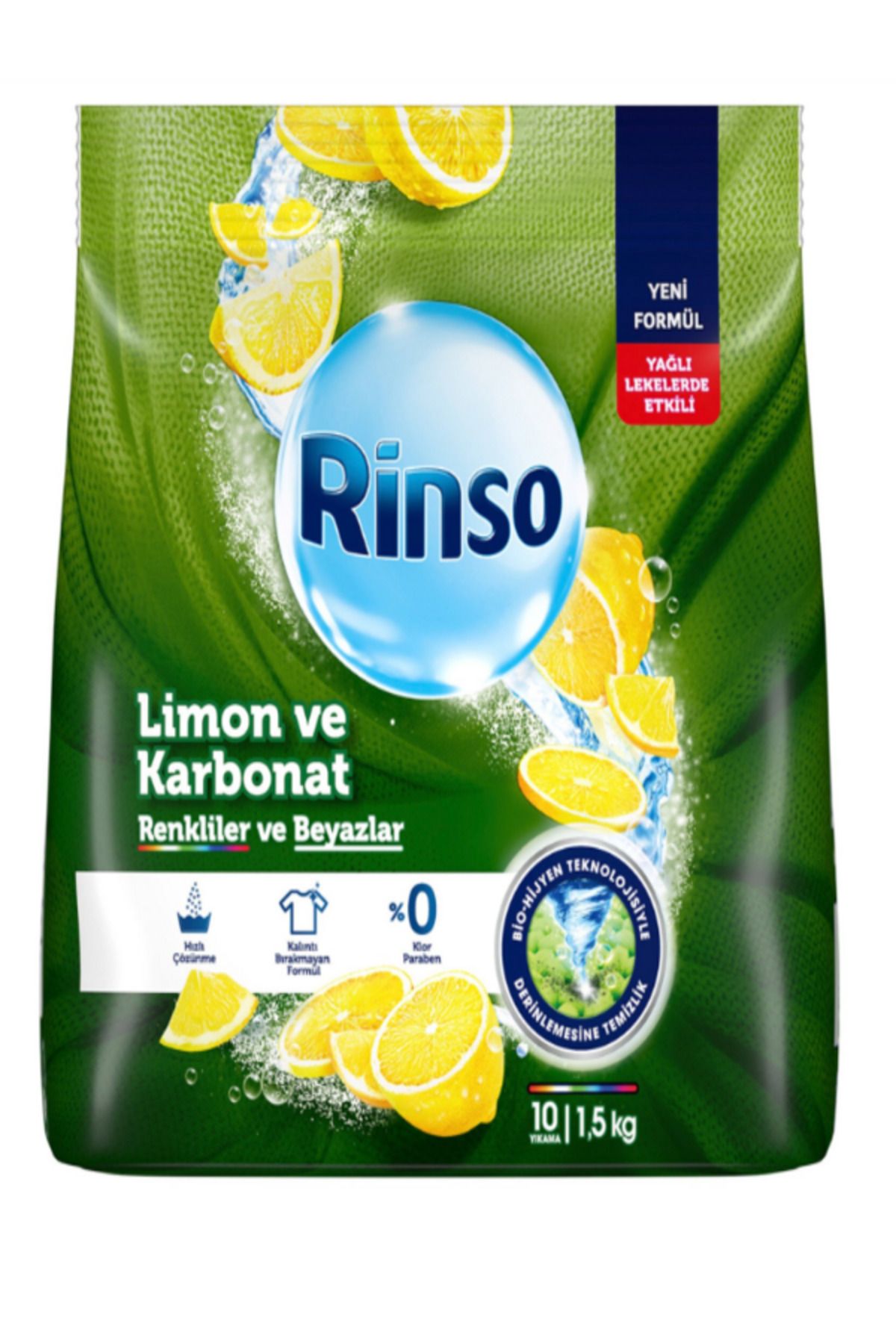 Rinso RİNSO LİMON KARBONAT BEYAZLAR VE RENKLİLER TOZ DETERJAN 1,5 KG