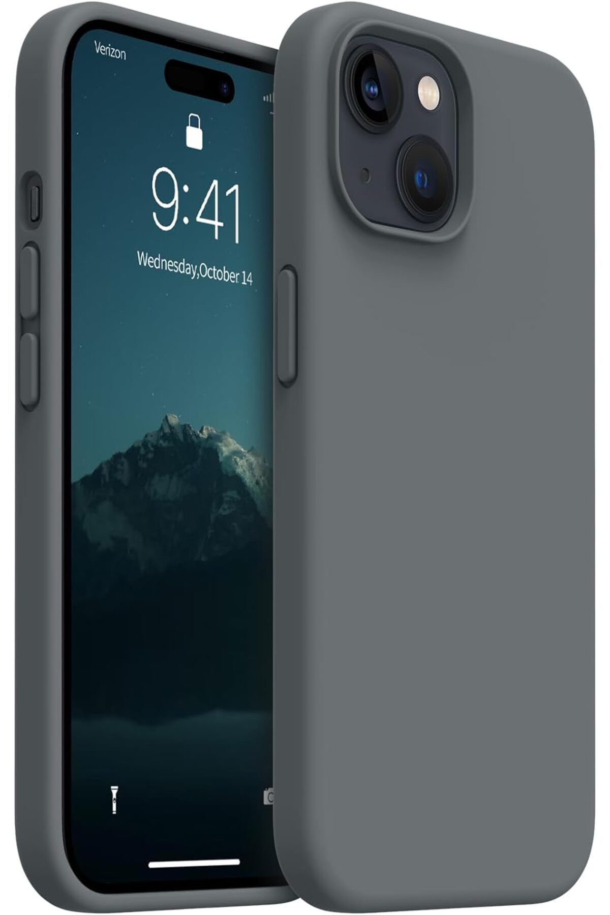 Vision Apple iPhone 15 Lansman Kılıf,Kadife İç Doku, Soft Yumuşak Liquid Silikon, Kamera Korumalı Siyah