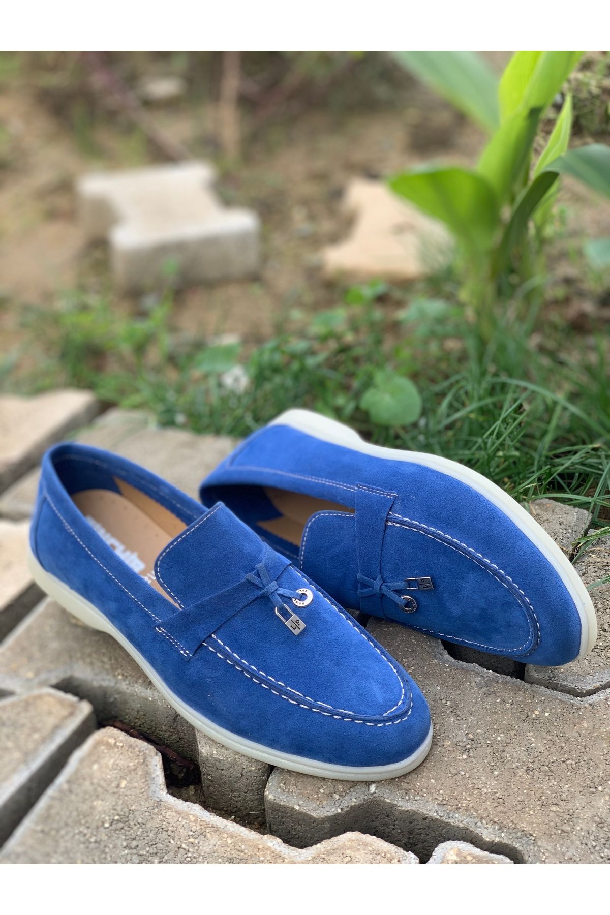 Treyler Ayakkabı Erkek Saks Mavi Süet Loafer Ayakkabı,Klasik Ayakkabı,Yazlık Ayakkabı