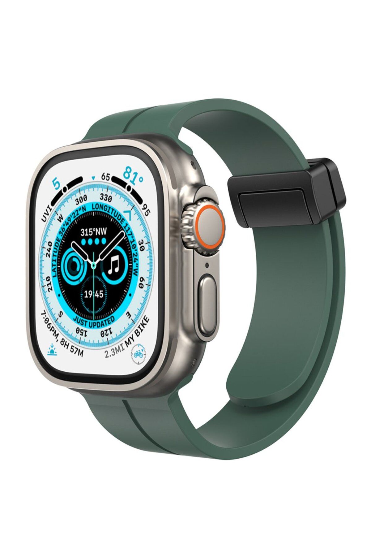 TREND CLZ942 Apple Watch Uyumlu 40mm Kr412 Elegance Stylısh Kordon - Ürün Rengi : Koyu Yeşil