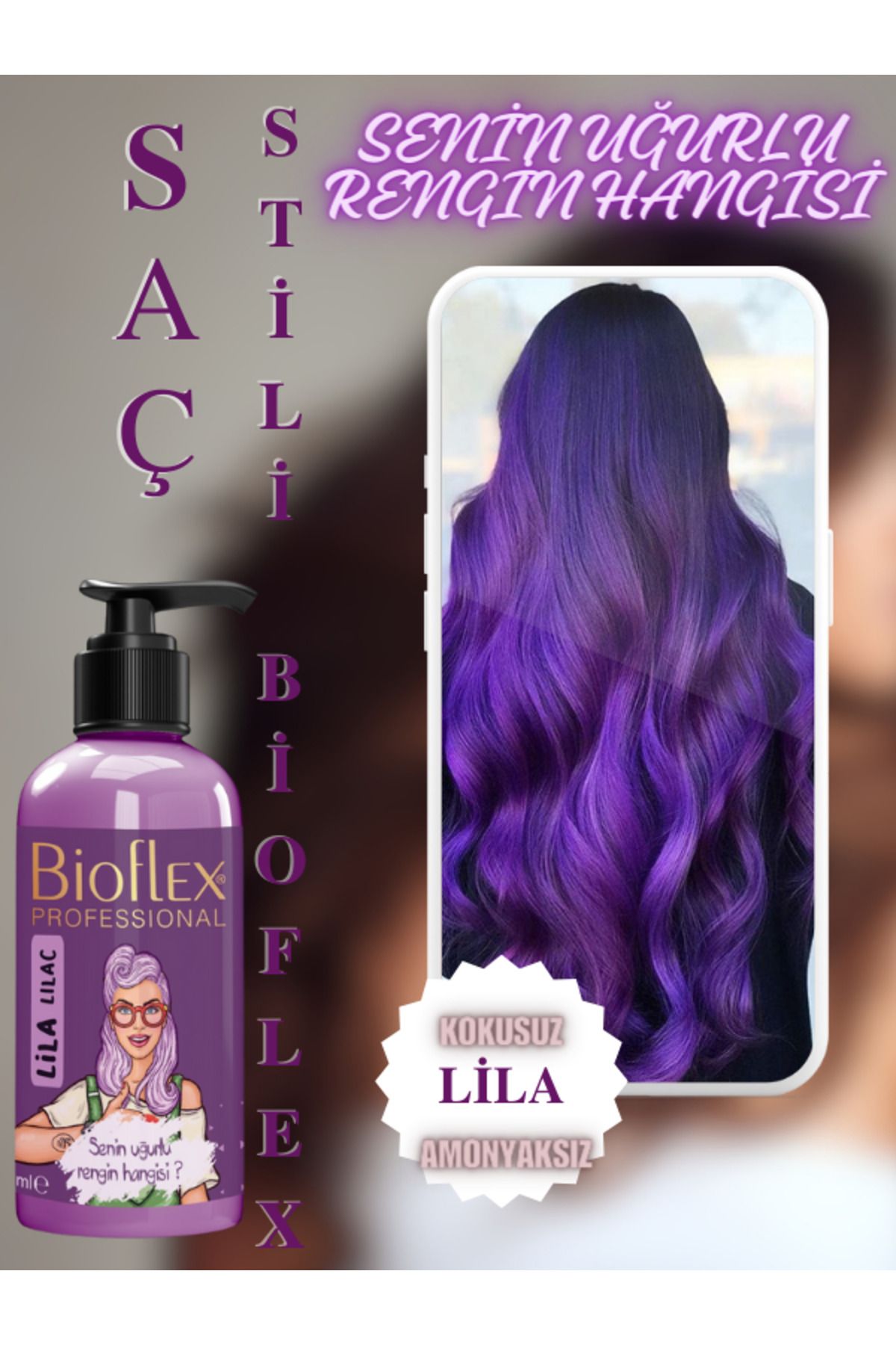 Bioflex Natural Hair Color Amonyaksız Lila Saç Boyası
