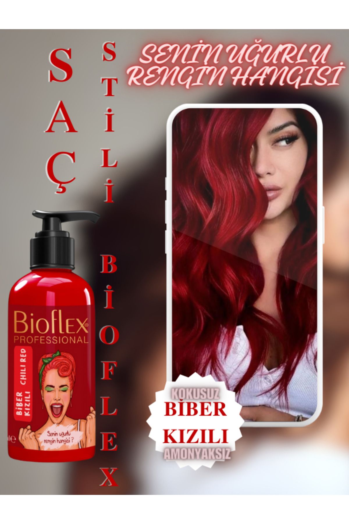 Bioflex Natural Hair Color Amonyaksız Biber Kızılı Saç Boyası