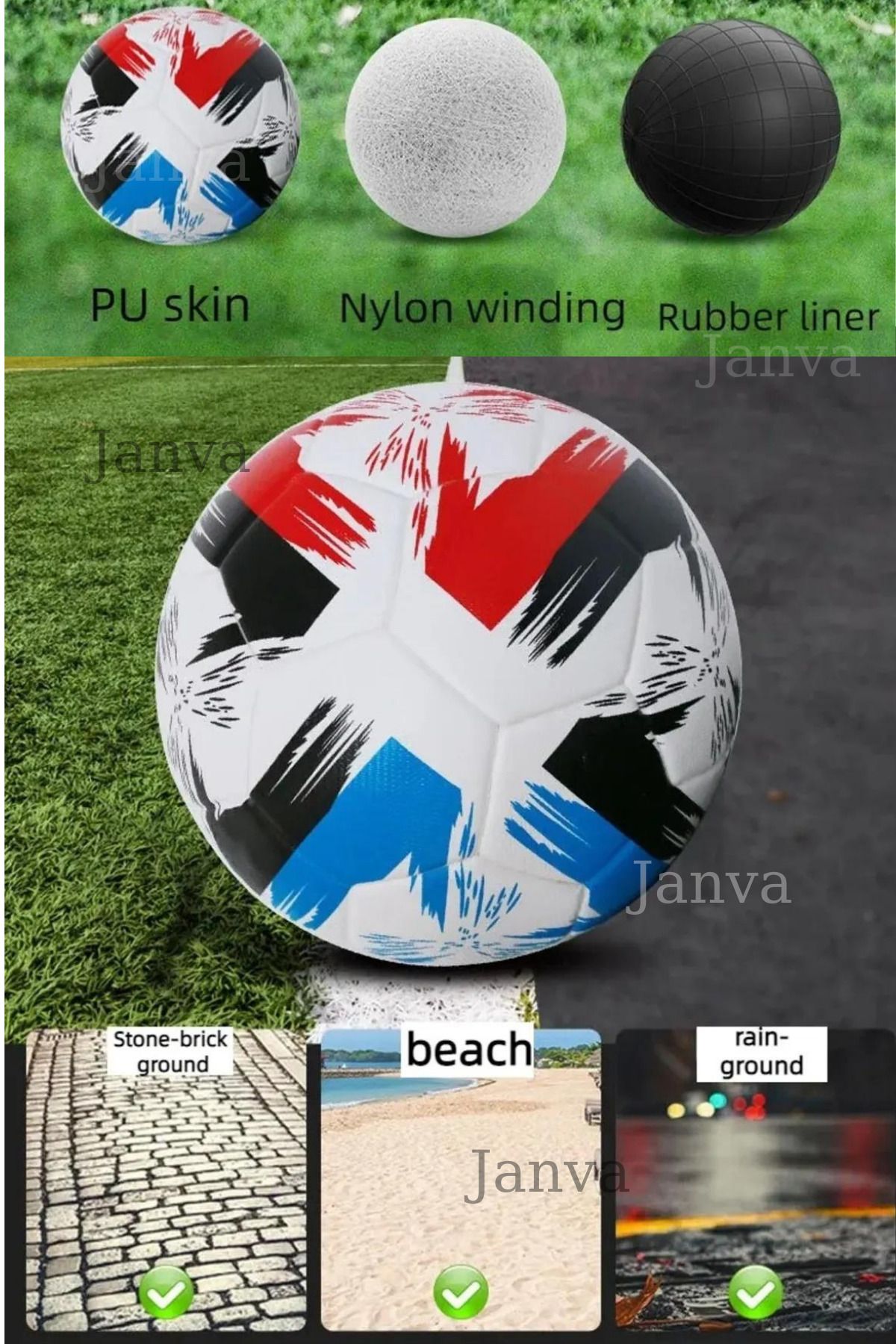 Janva Lazer Kesim Futbol Topu 420 gram Maç Ve Antreman Topu Premier Lig Özel Tasarımı