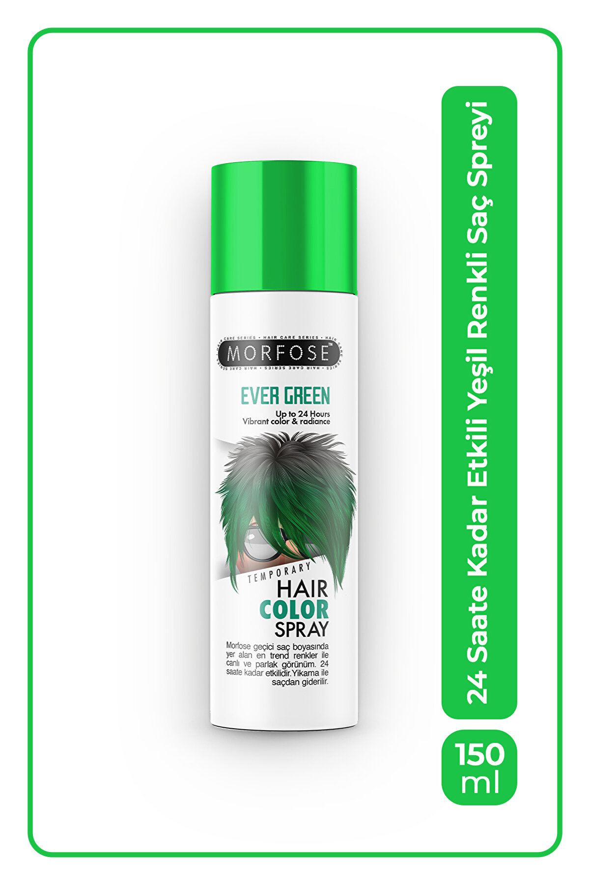 Morfose Mech 24 Saate Kadar Etkili Yeşil Renkli Saç Spreyi Ever Green 150 ml