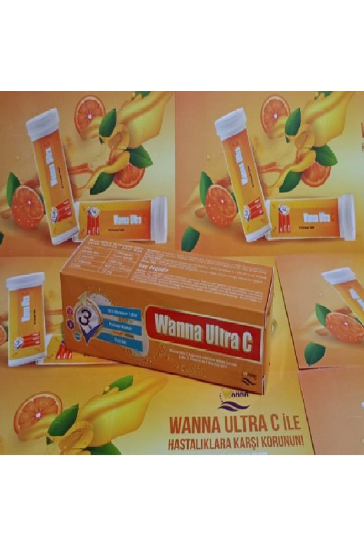 WANNA Ultra C-üçlü Etki C Vitamini D Vitamini Çinko Efervesan 15 Tablet