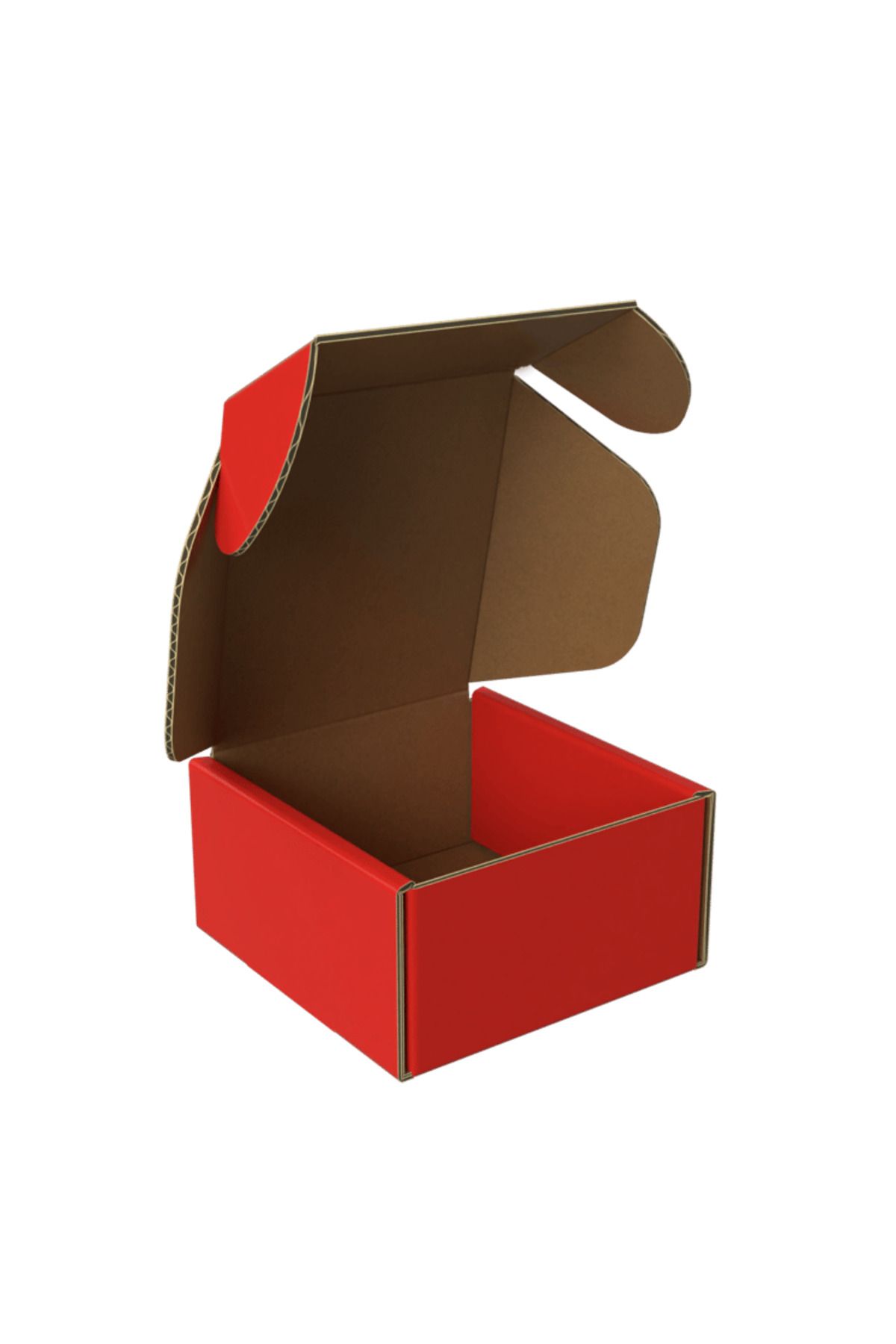 Packanya 8x8x4 - 100 Adet Kırmızı Kilitli E Ticaret Karton Kargo Kutusu