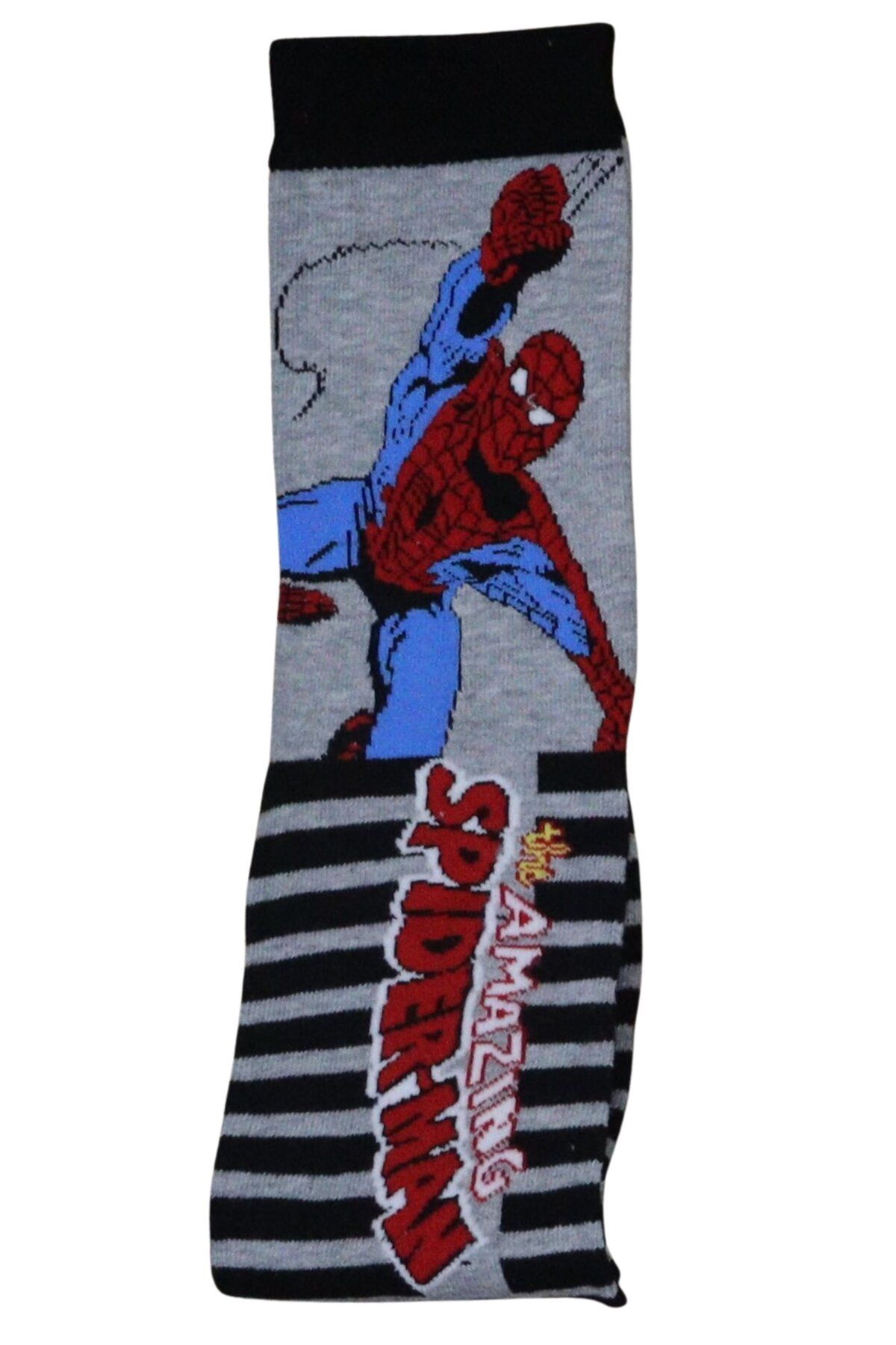 Fuddy Moda Spiderman Desenli Çizgili Renkli Çorap