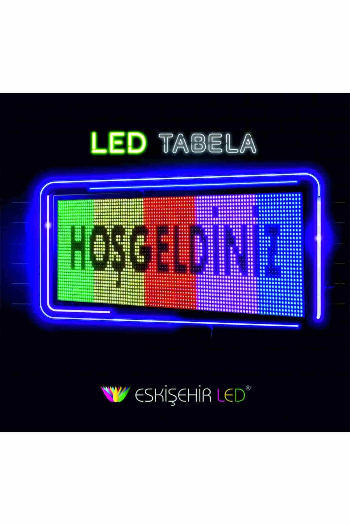 ESKİŞEHİR LED Rgb Led Tabela Kayan Yazı - Renkli Kayan Yazı Led Tabela - 32x128 Cm Tek Yön