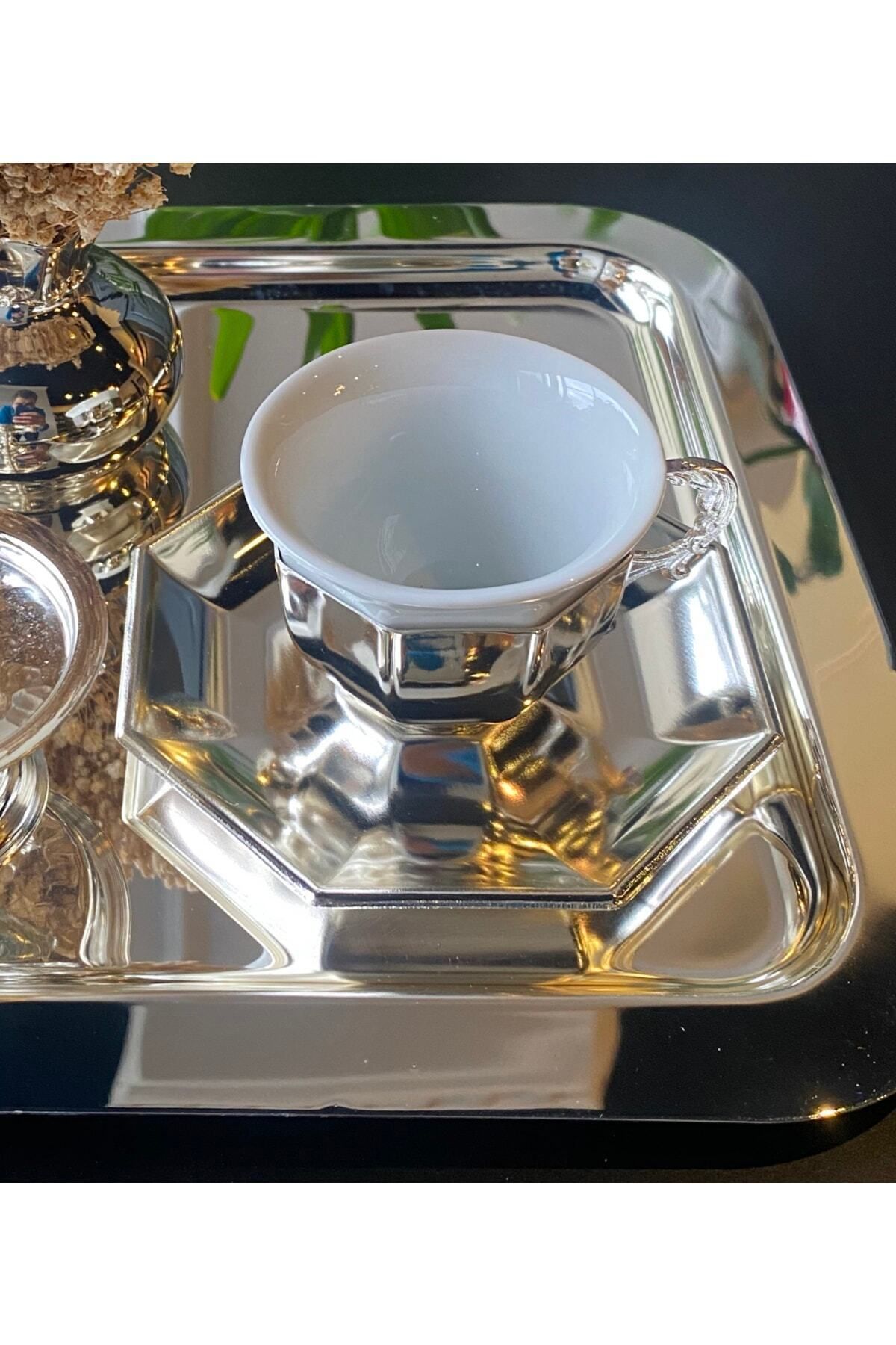 ABROZ HOME DESIGN Gümüş Kaplama Kahve Fincanı