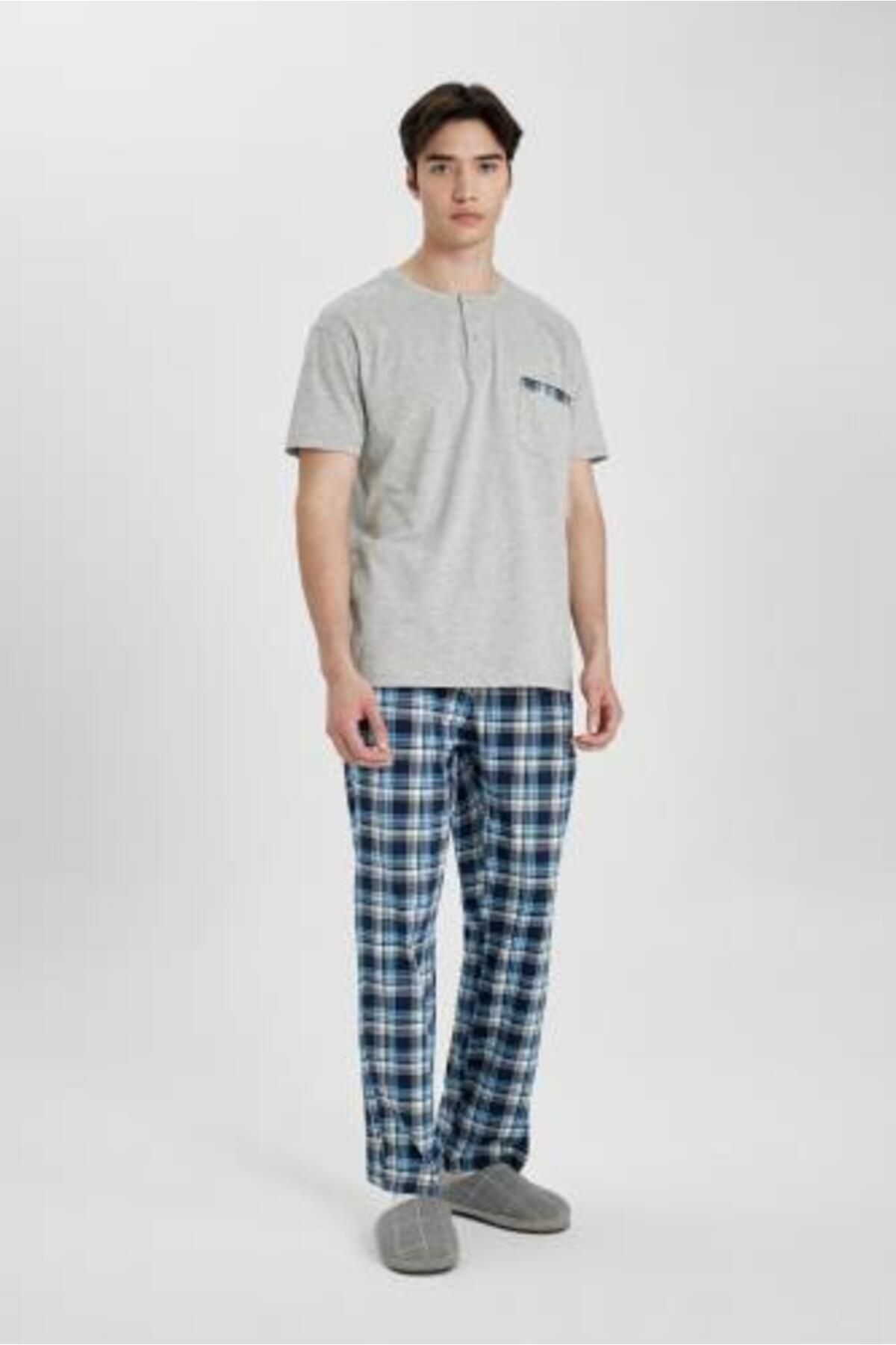Defacto Regular Fit Kısa Kollu Pijama Takımı B7250ax24sp