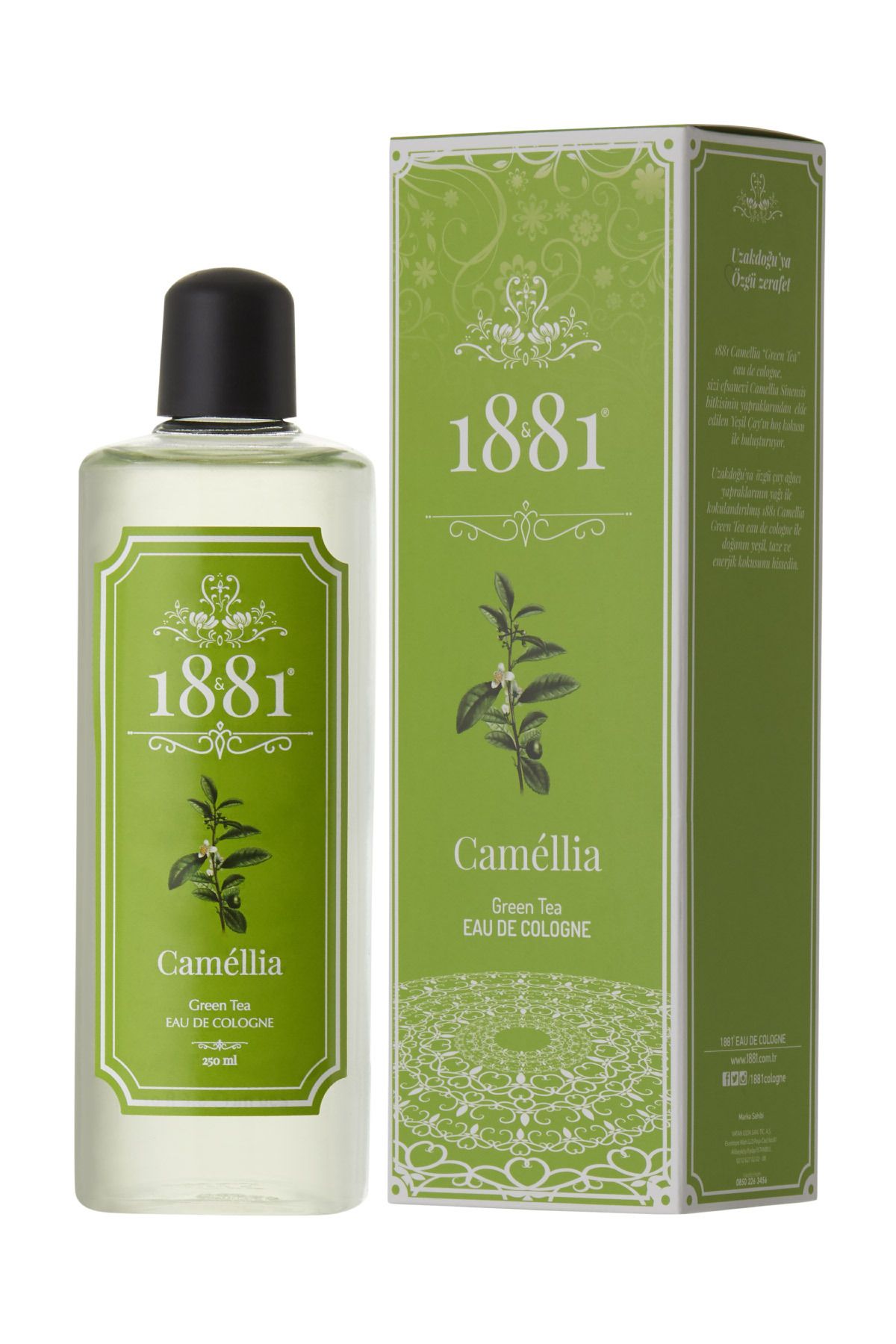 1881 Kolonya Camellia Yeşil Çay Kolonya 250 Ml Cam Şişe 80 Derece