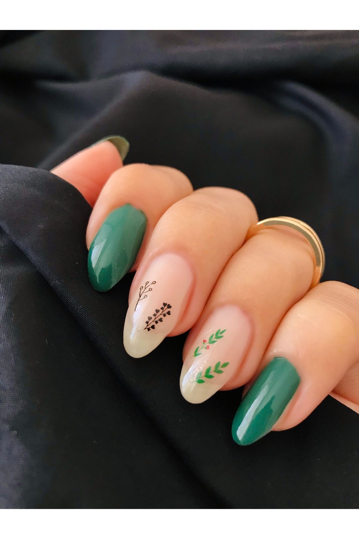 Artikel Yeşil Leaf Tırnak Dövmesi Tırnak Tattoo Nail Art Tırnak Sticker.