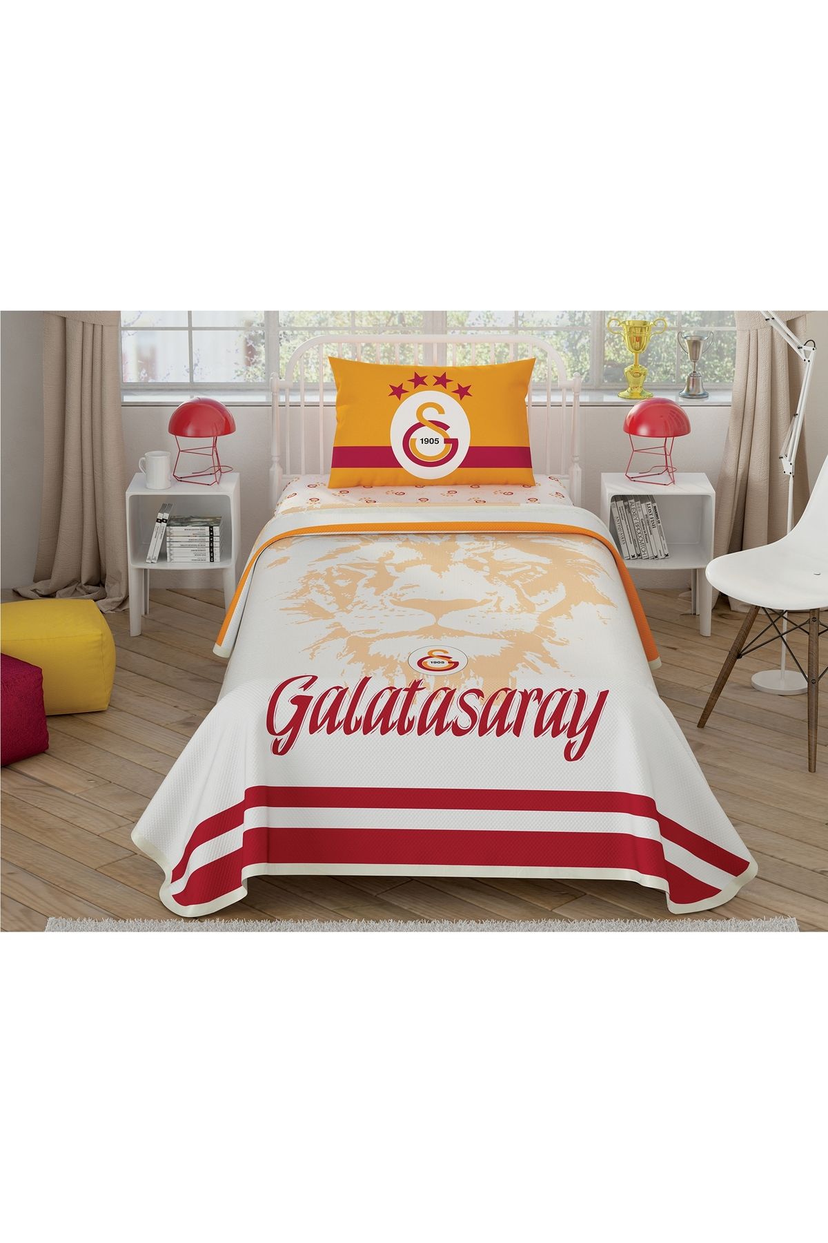 Taç Galatasaray Aslan Logo Pamuk Lisanslı Pike Takımı