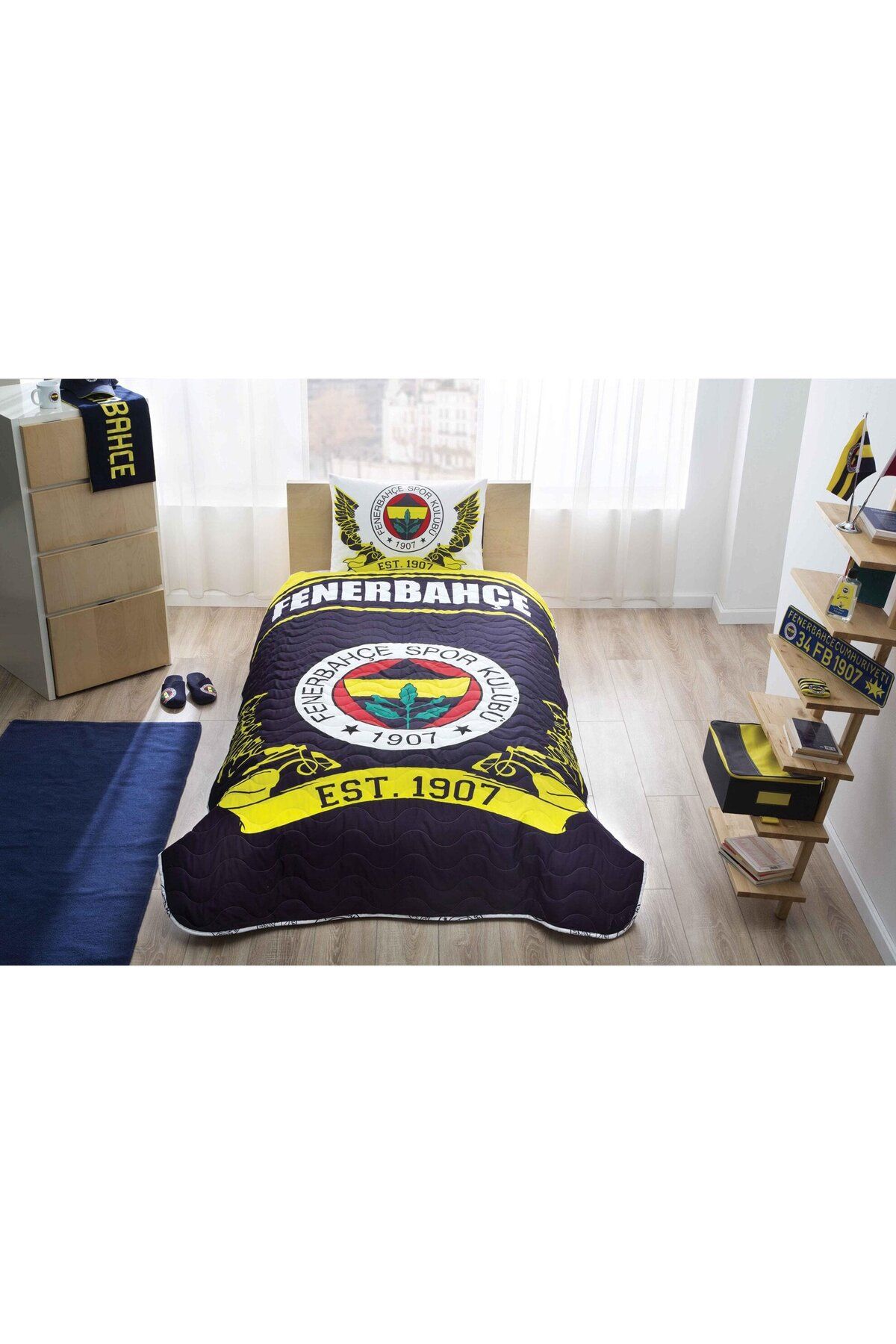 Taç Fenerbahçe Logo Lisanslı Yatak Örtüsü Yastık Kılıfı