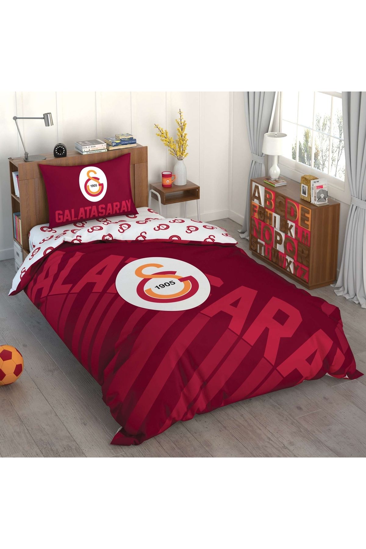 Taç Galatasaray Kırmızı Logo Pamuk Nevresim Takımı