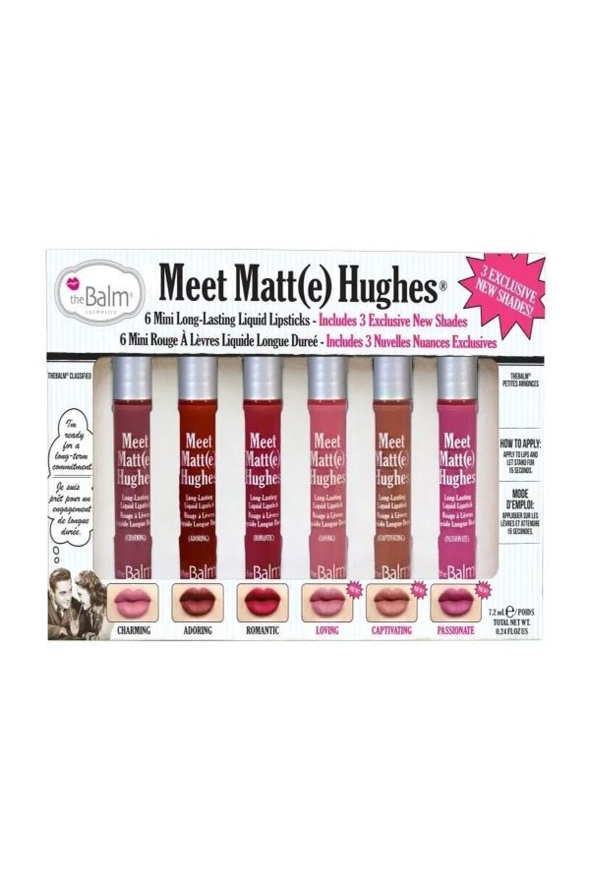 the balm Meet Matte Hughes 6'lı Ruj Seti seyahat boy LİKİT MAT RUJ 1.2 ML Lipsticks