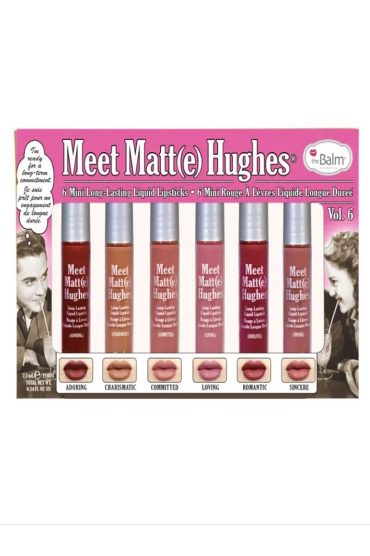the balm Meet Matte Hughes 6'lı Ruj Seti seyahat boy LİKİT MAT RUJ 1.2 ML Lipsticks