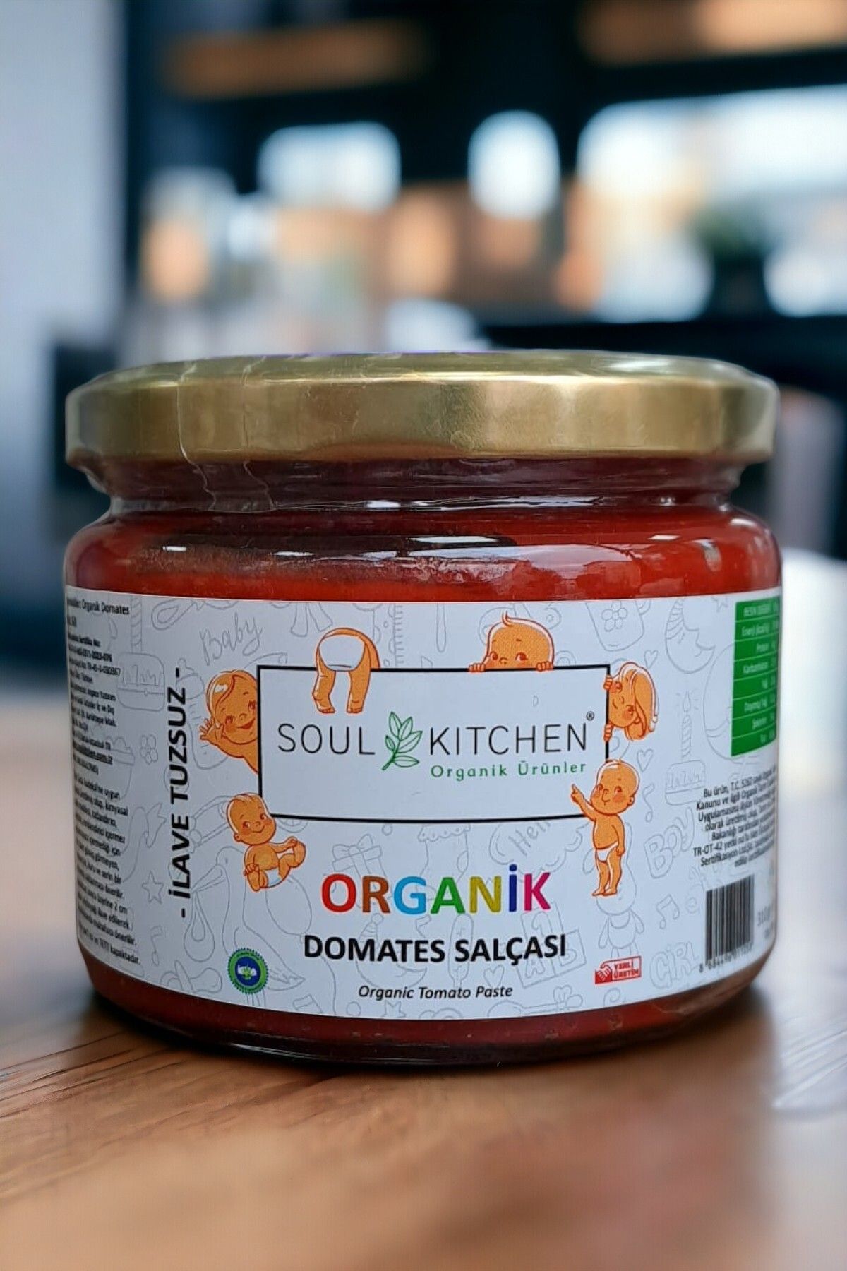 Soul Kitchen Organik Ürünler Organik Bebek Domates Salçası 310gr (İLAVE TUZSUZ)