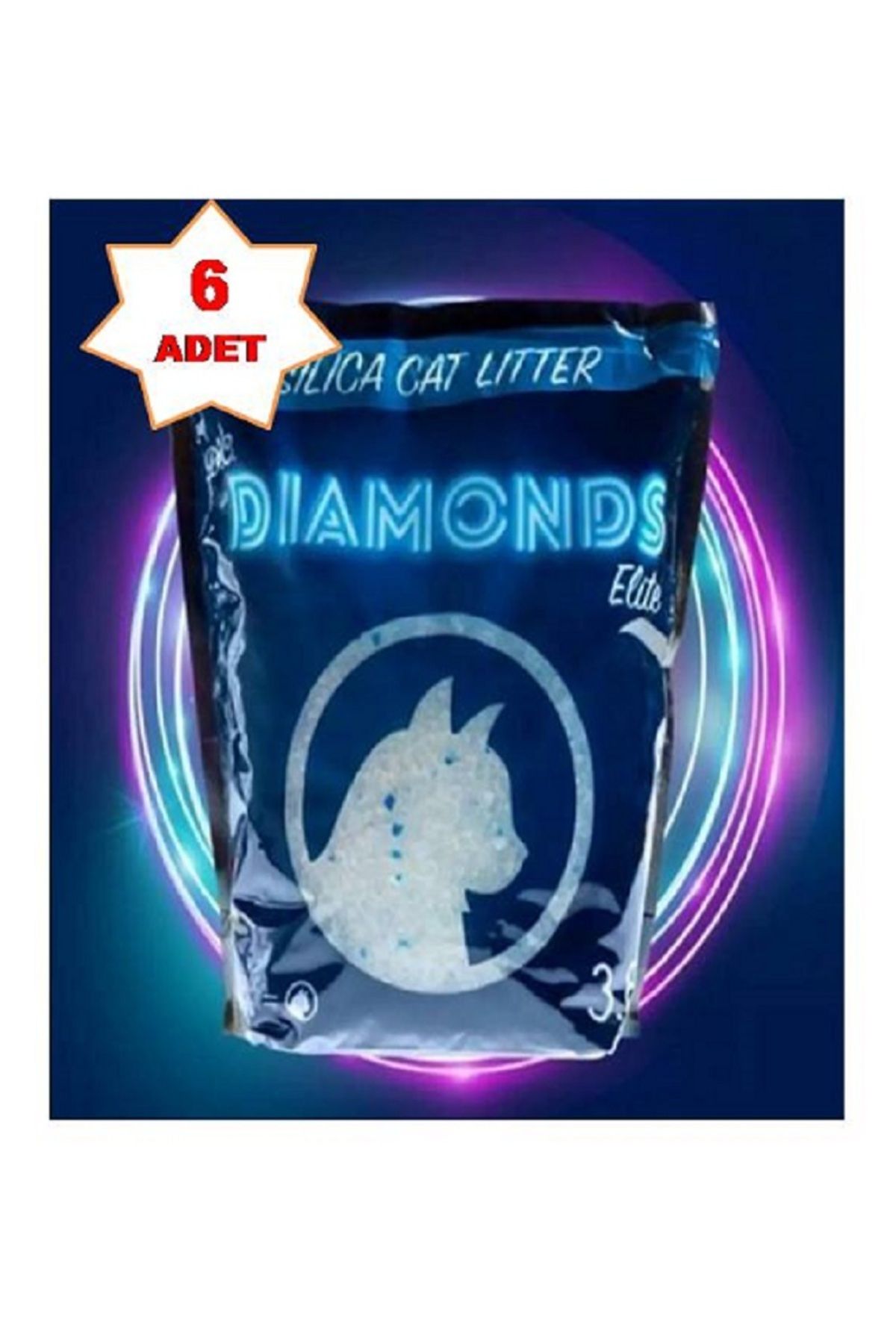 Diamonds Crystal Litter Silica Kedi Kumu 3.8 Lt x 6 Adet