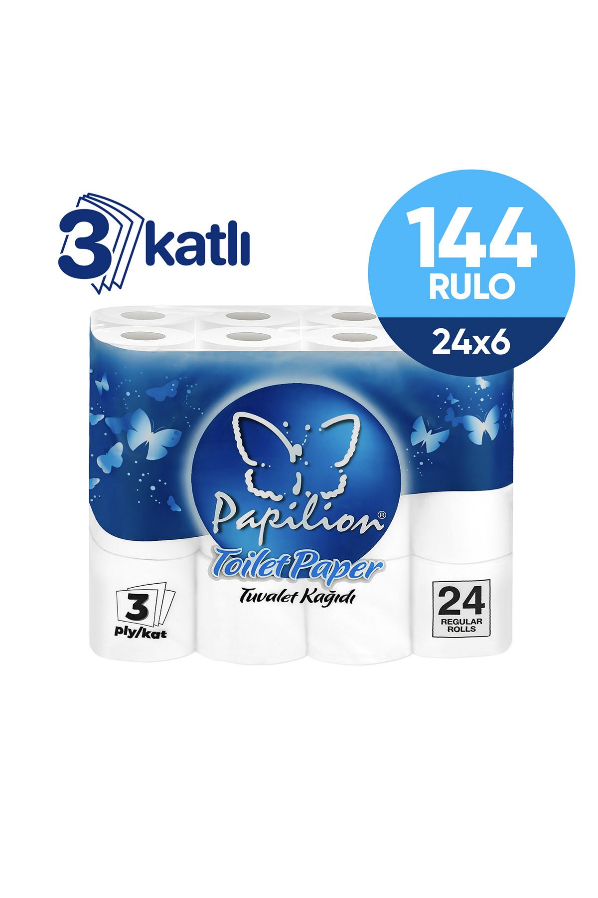Papilion Extra-soft 3 Katlı Tuvalet Kağıdı 24x6 - 144 Rulo