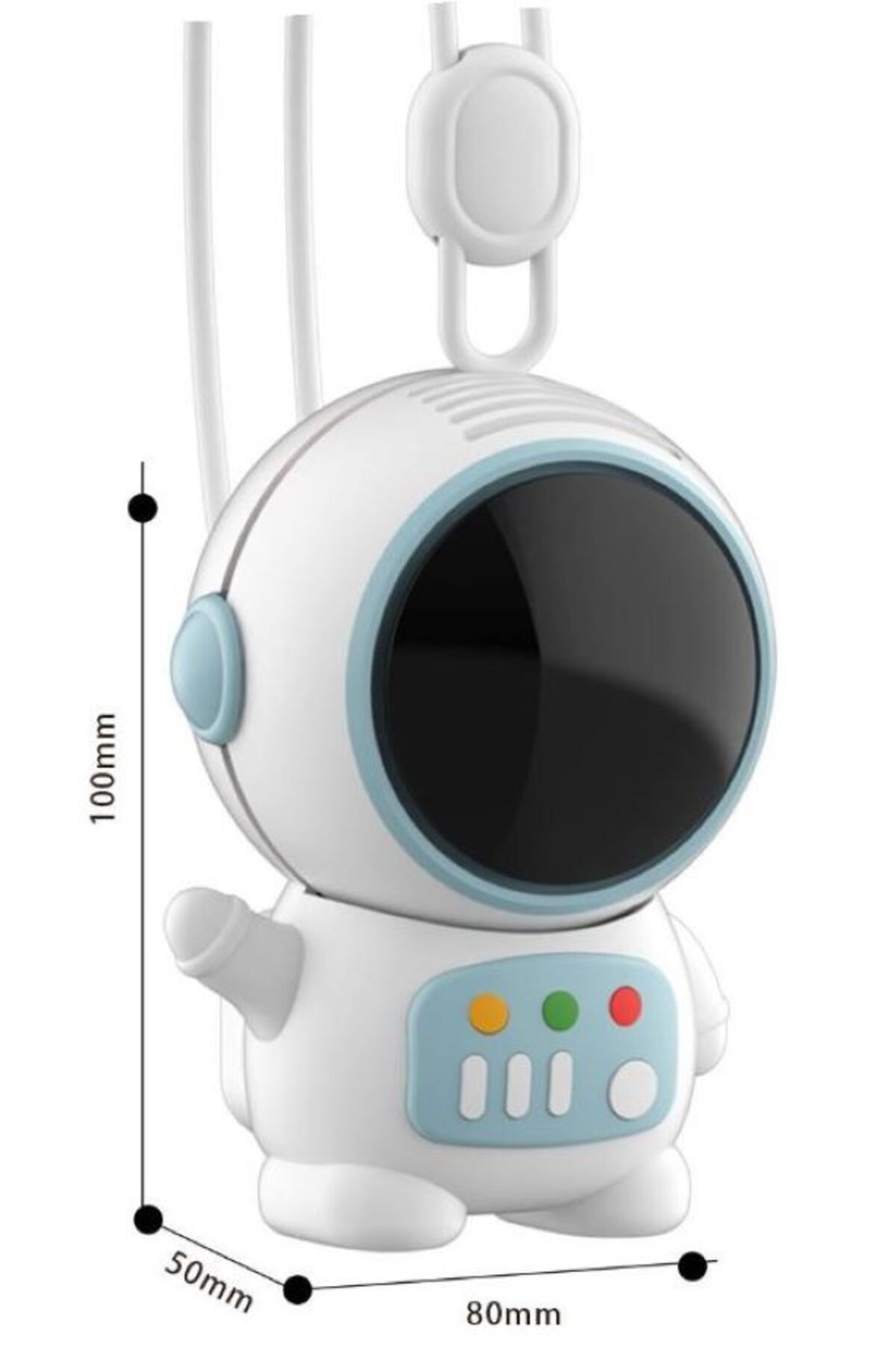 BERG Sevimli Astronot Fan Mini Soğutucu Şarjlı Boyuna Asılabilen Masa Üstü Vantilatörü Usb Soğutucu