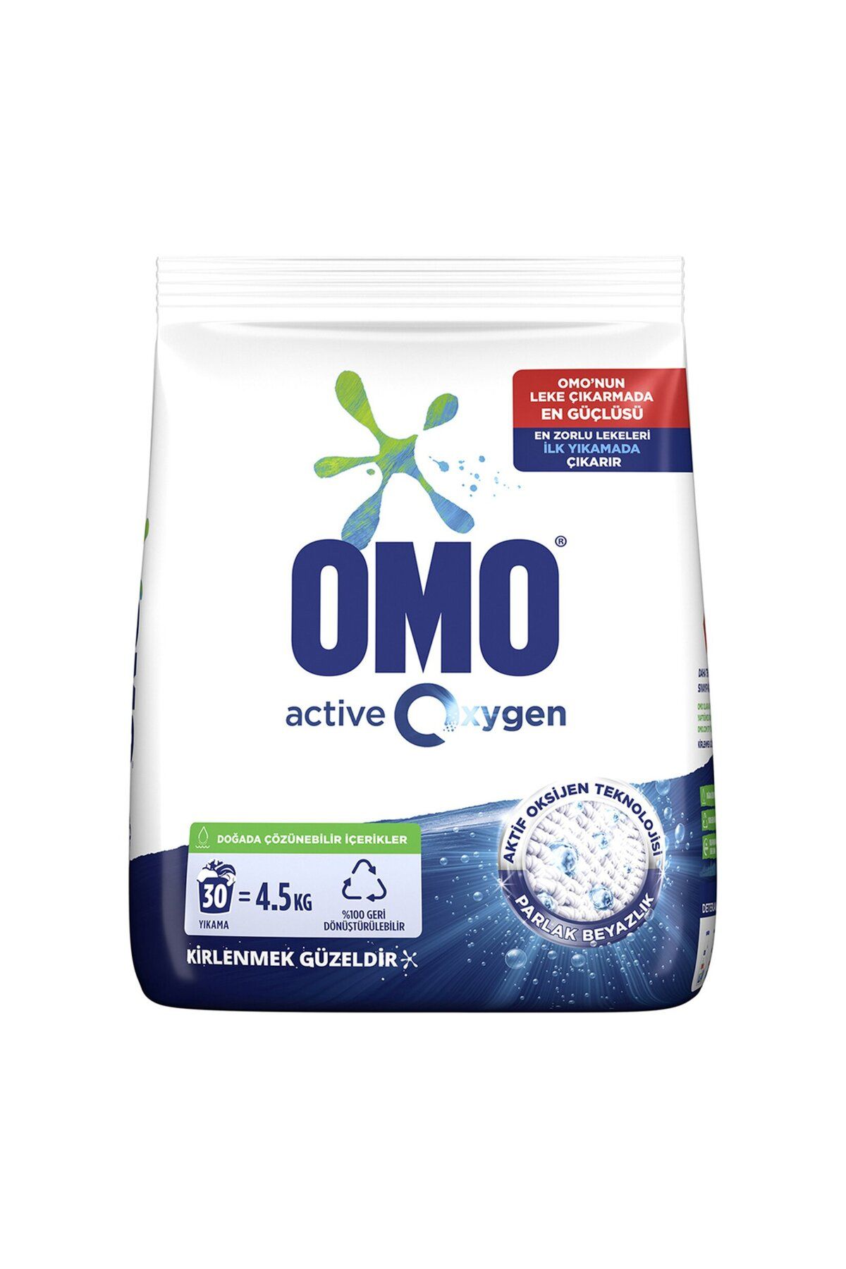 Omo Active Oxygen Toz Çamaşır Deterjanı Beyazlar Için En Zorlu Lekeleri Ilk Yıkamada Çıkarır 4.5 Kg